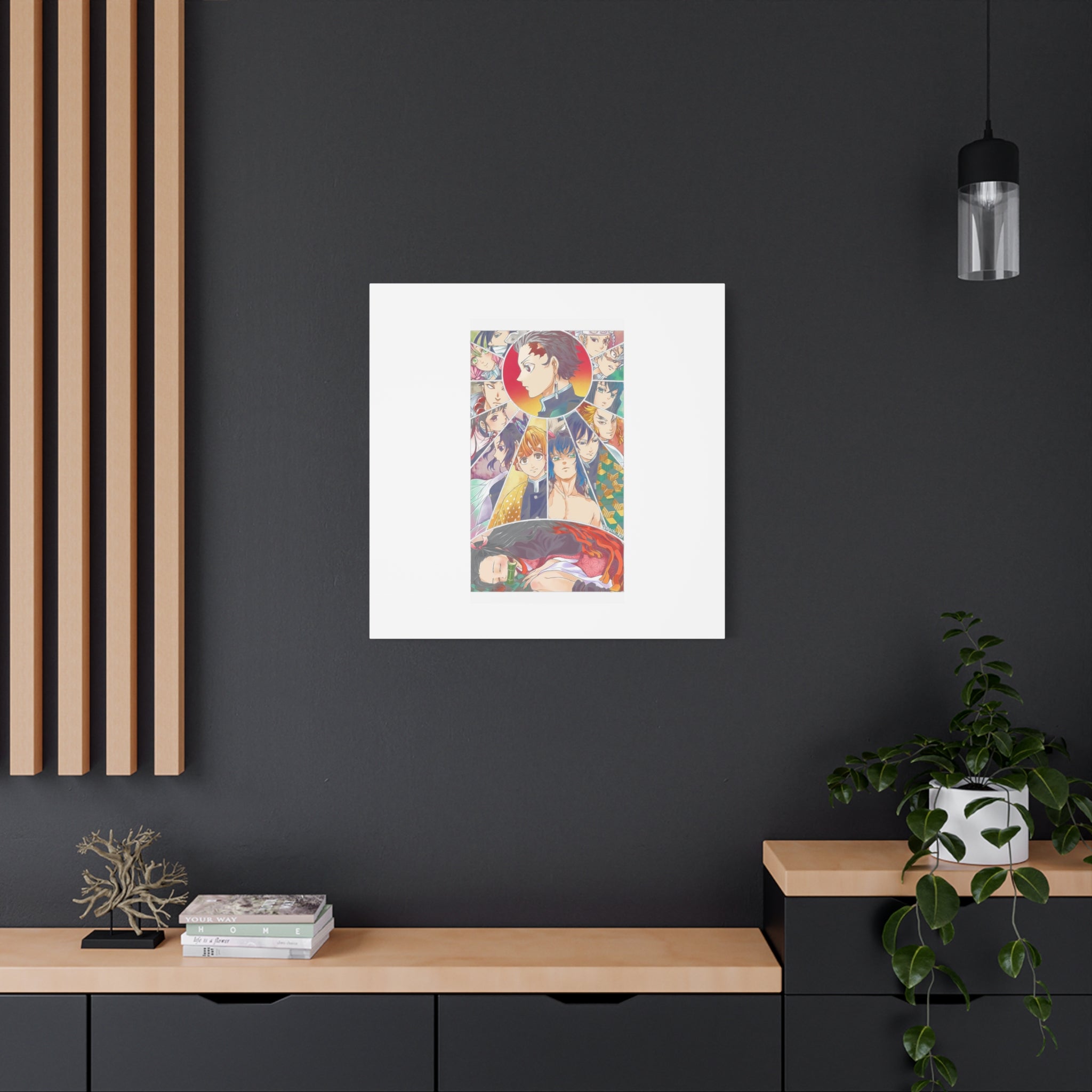 Anime Character Collage Matte Canvas Print - Stretched Wall Art