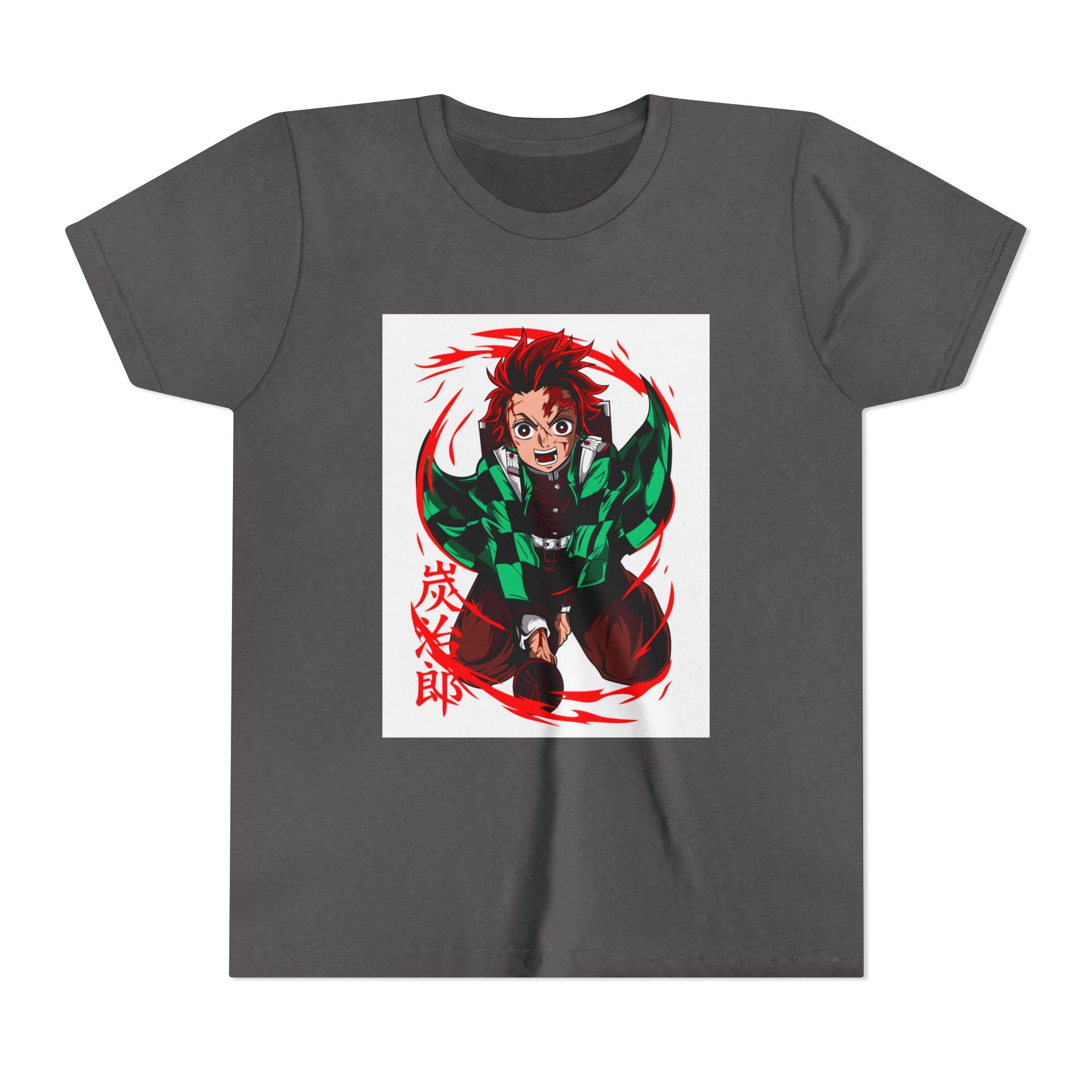 Youth Anime Character Tee — Action Pose Graphic Short Sleeve Shirt