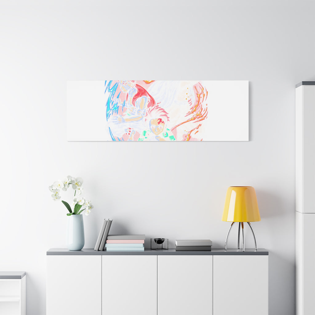 Anime Canvas Wall Art — Demon Slayer Tanjiro & Rengoku Matte Stretched Print