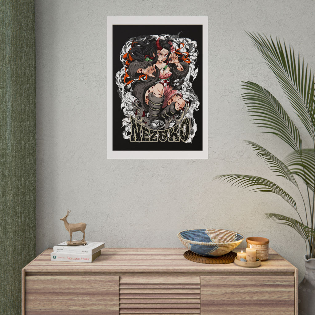 Nezuko Demon Girl Anime Poster — Rolled Collectible Wall Art