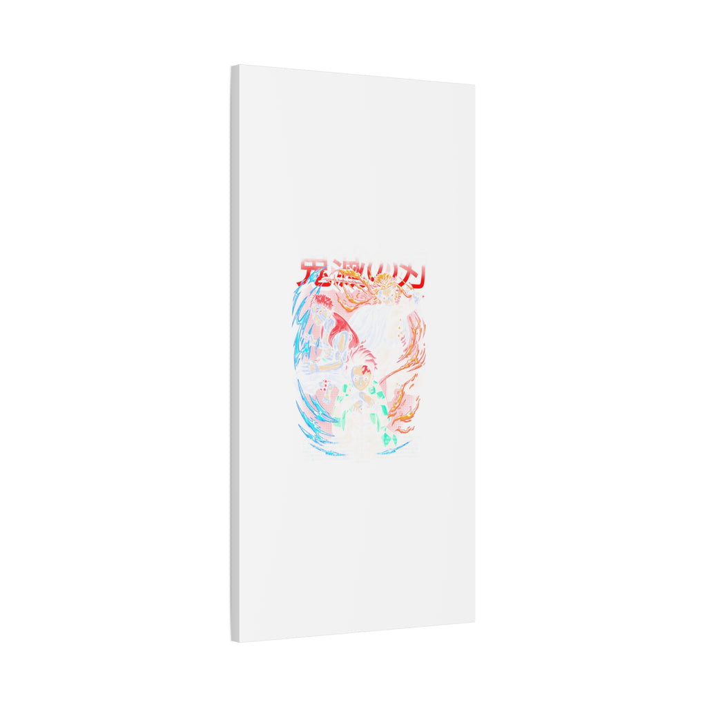 Anime Canvas Wall Art — Demon Slayer Tanjiro & Rengoku Matte Stretched Print