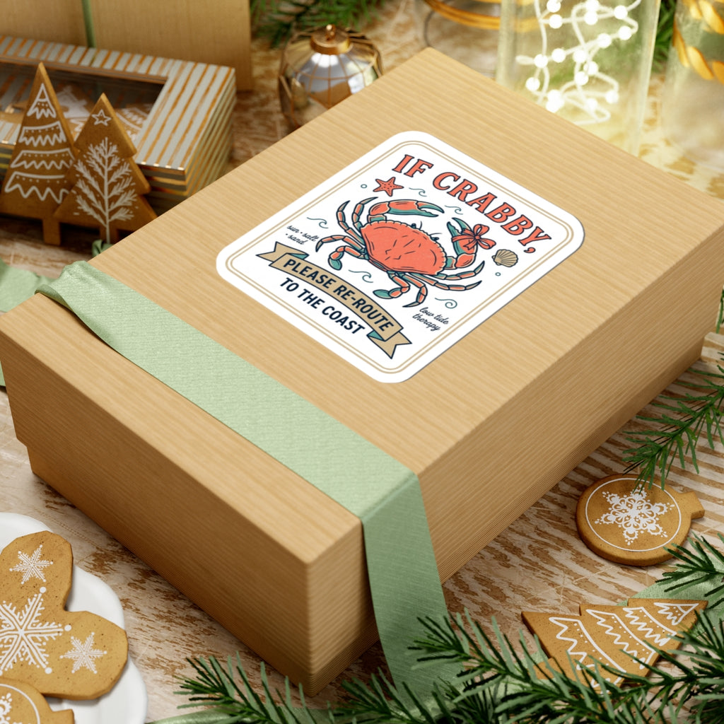 If Crabby Please Re-Route To The Coast Sticker | Crab Mood Humor, Coastal