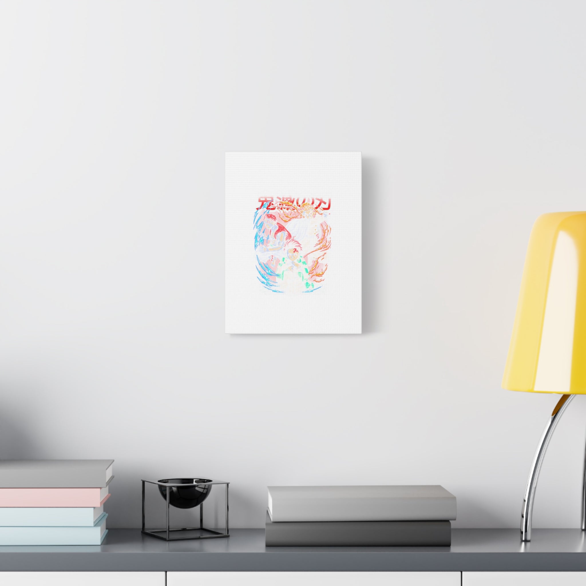 Anime Canvas Wall Art — Demon Slayer Tanjiro & Rengoku Matte Stretched Print