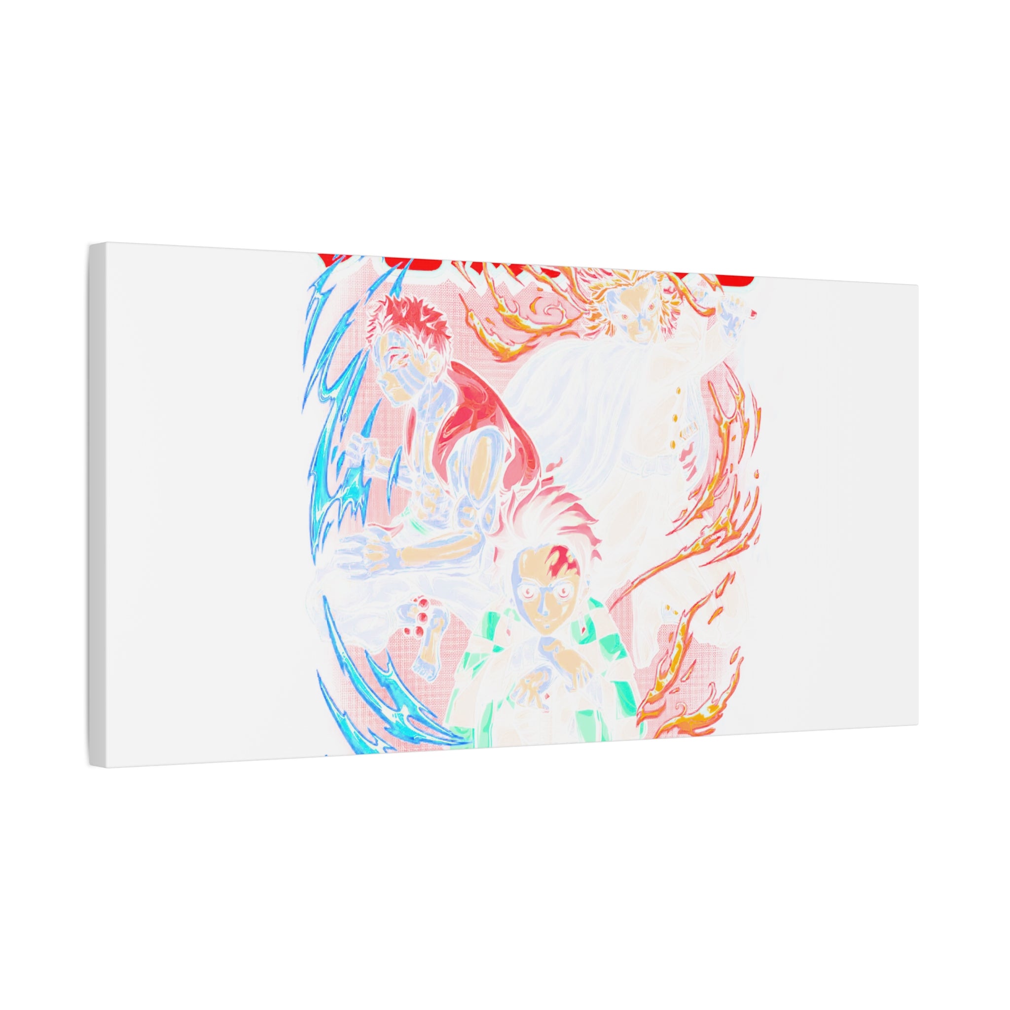 Anime Canvas Wall Art — Demon Slayer Tanjiro & Rengoku Matte Stretched Print