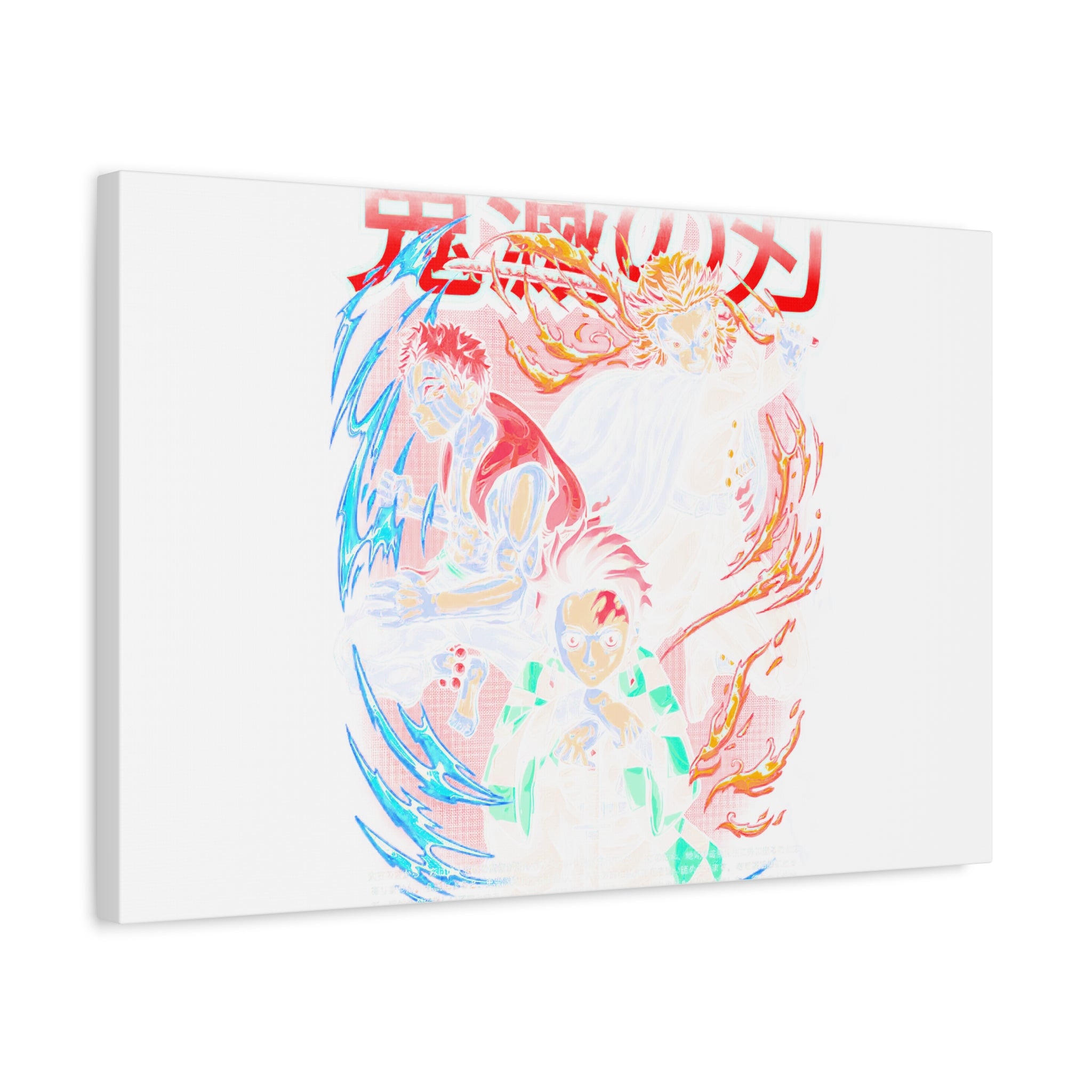 Anime Canvas Wall Art — Demon Slayer Tanjiro & Rengoku Matte Stretched Print