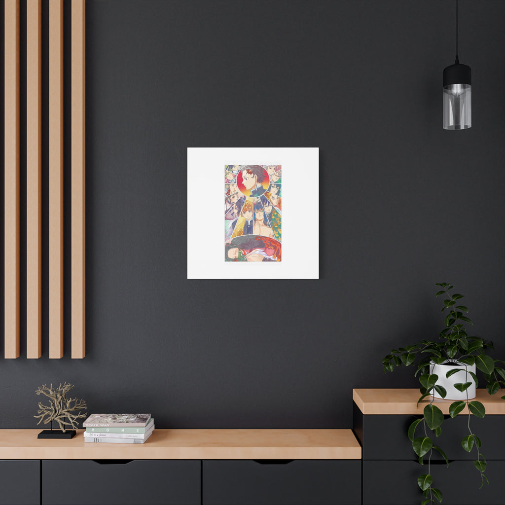 Anime Character Collage Matte Canvas Print - Stretched Wall Art