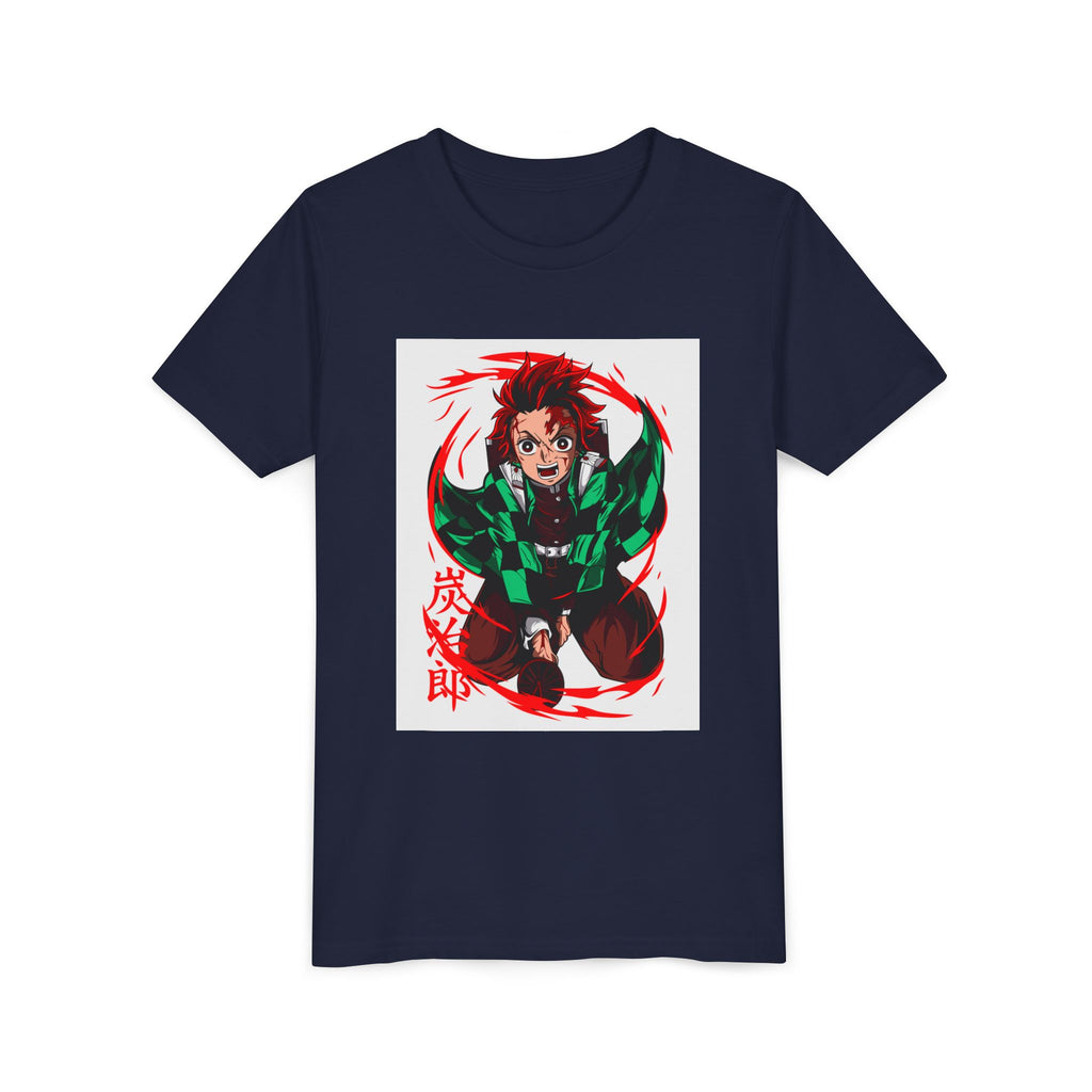 Youth Anime Character Tee — Action Pose Graphic Short Sleeve Shirt