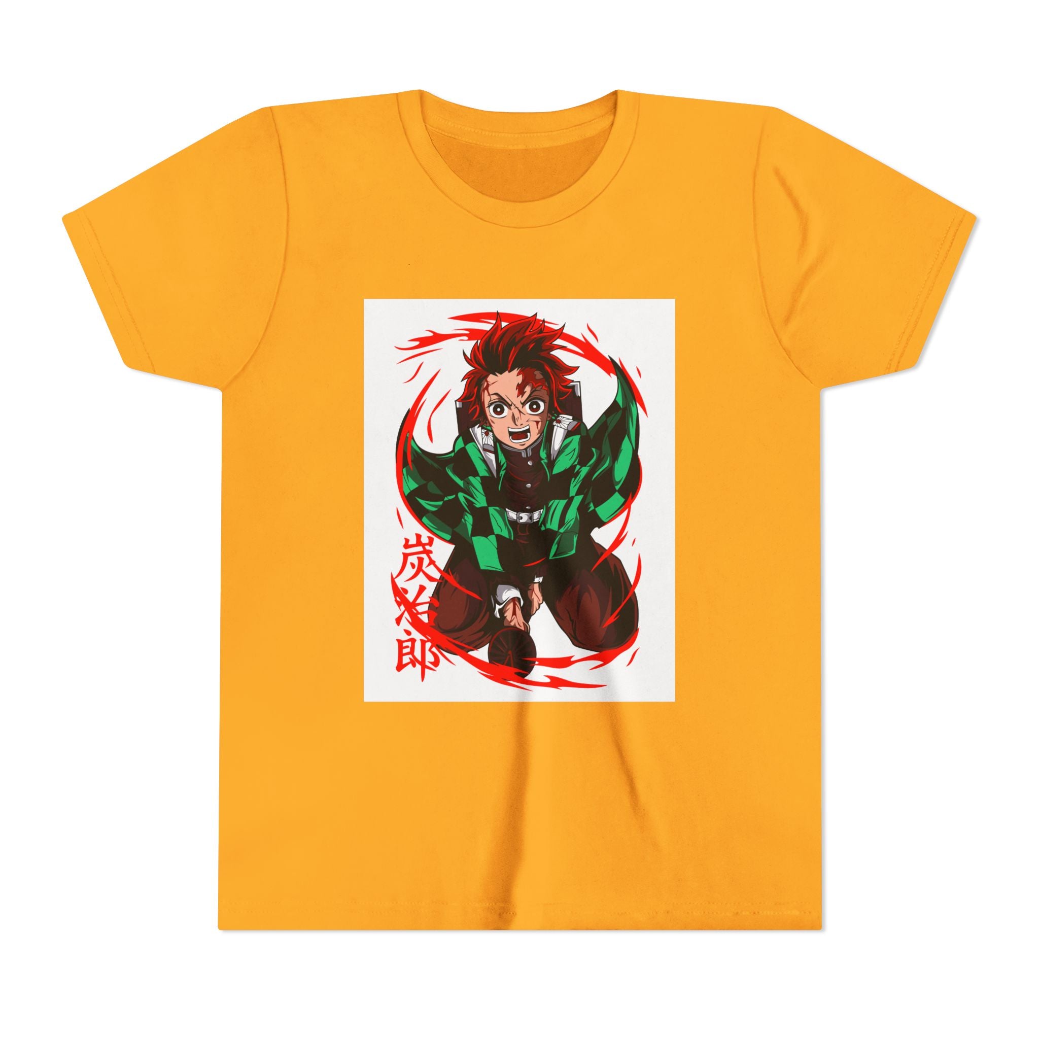 Youth Anime Character Tee — Action Pose Graphic Short Sleeve Shirt