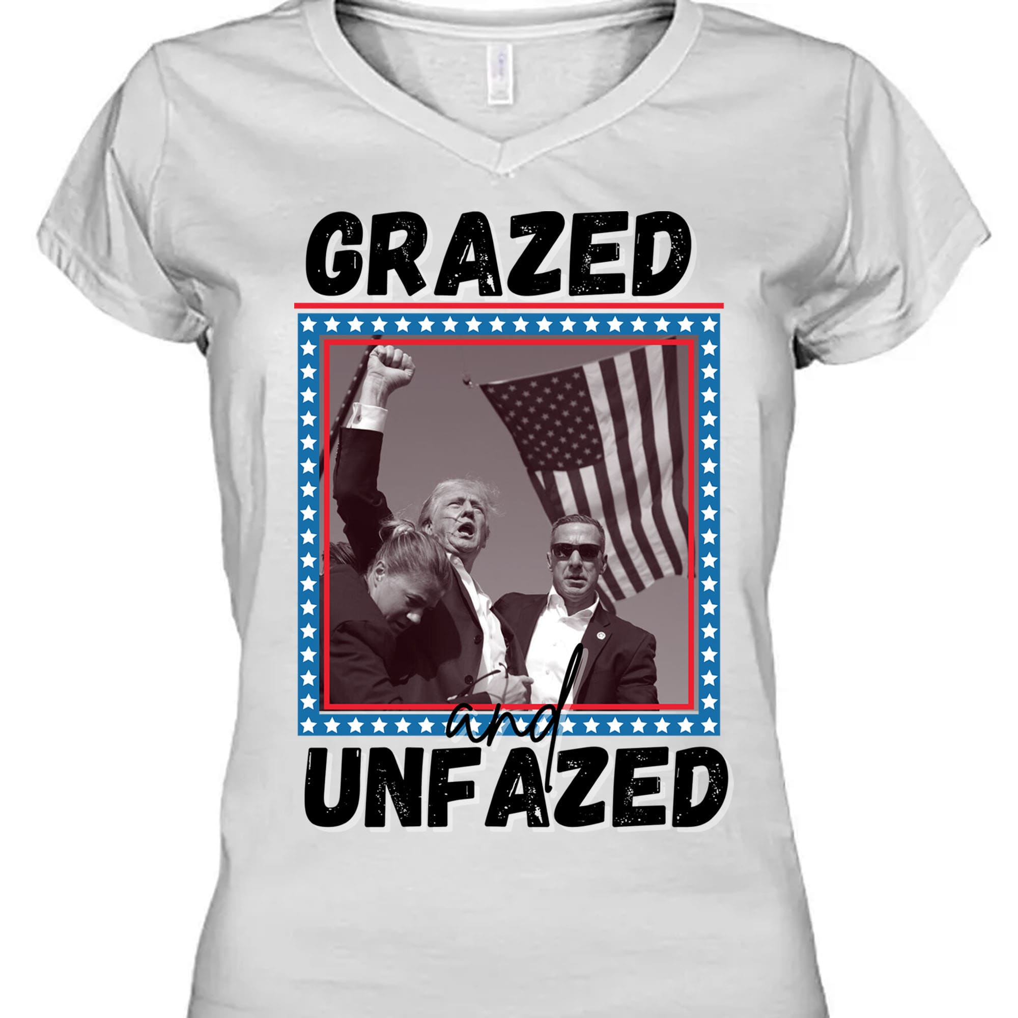 Grazed And Unfazed | Trump Fight 2024 Shirt | Trump Pennsylvania Rally | Trump Supporters Shirt Bright T1163 - GOP