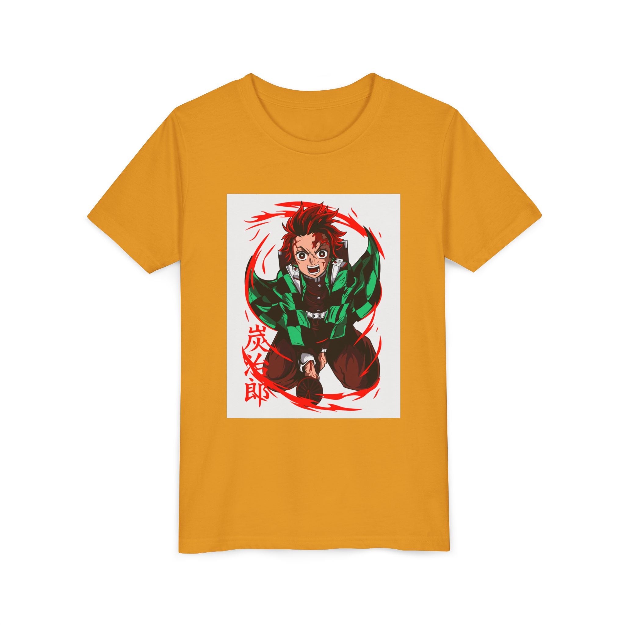 Youth Anime Character Tee — Action Pose Graphic Short Sleeve Shirt