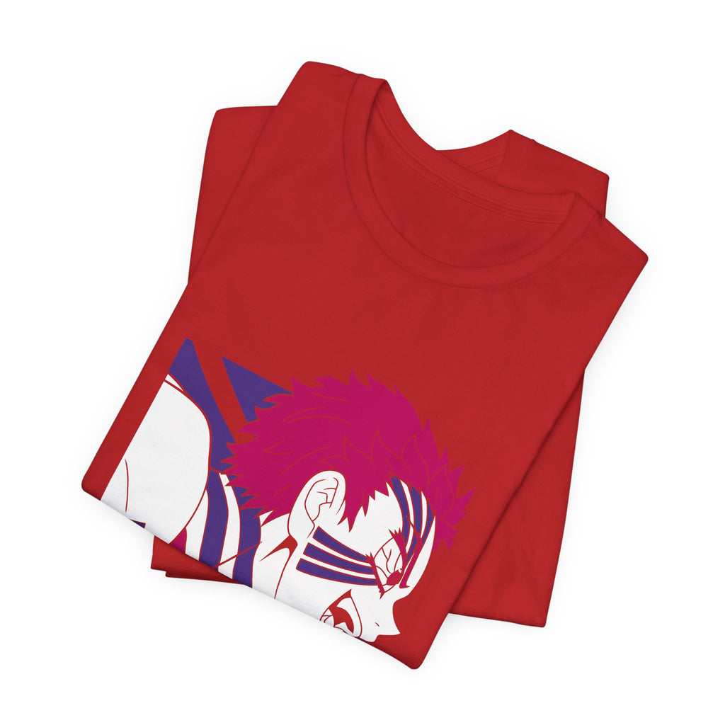 Anime Tiger Face T‑Shirt — Stylized Red & Purple Graphic Tee