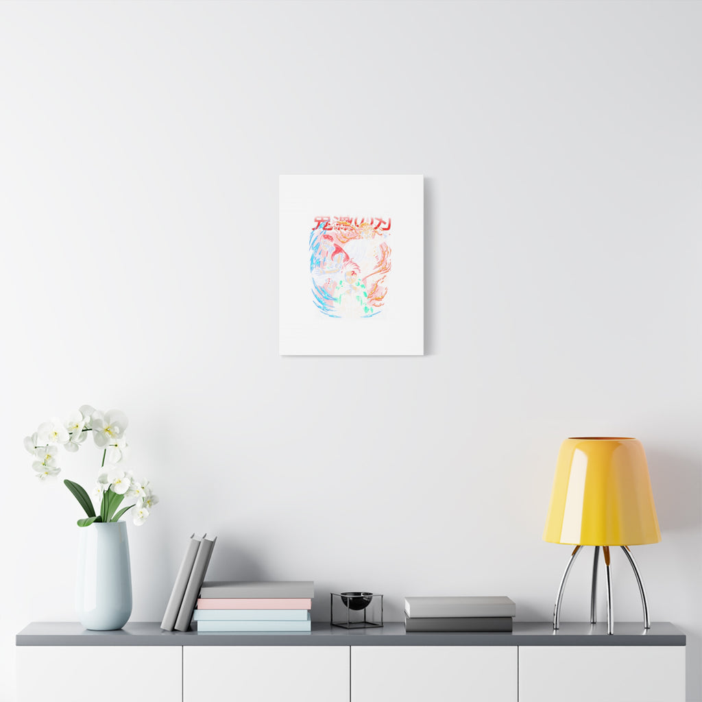 Anime Canvas Wall Art — Demon Slayer Tanjiro & Rengoku Matte Stretched Print
