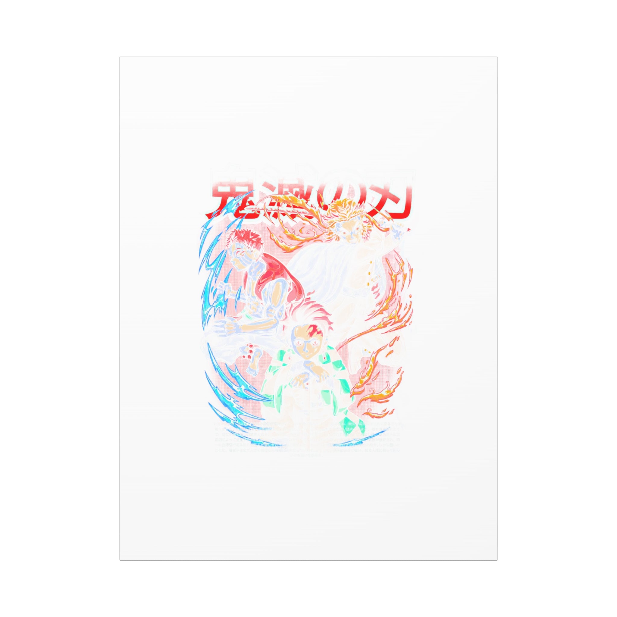 Anime Canvas Wall Art — Demon Slayer Tanjiro & Rengoku Matte Stretched Print
