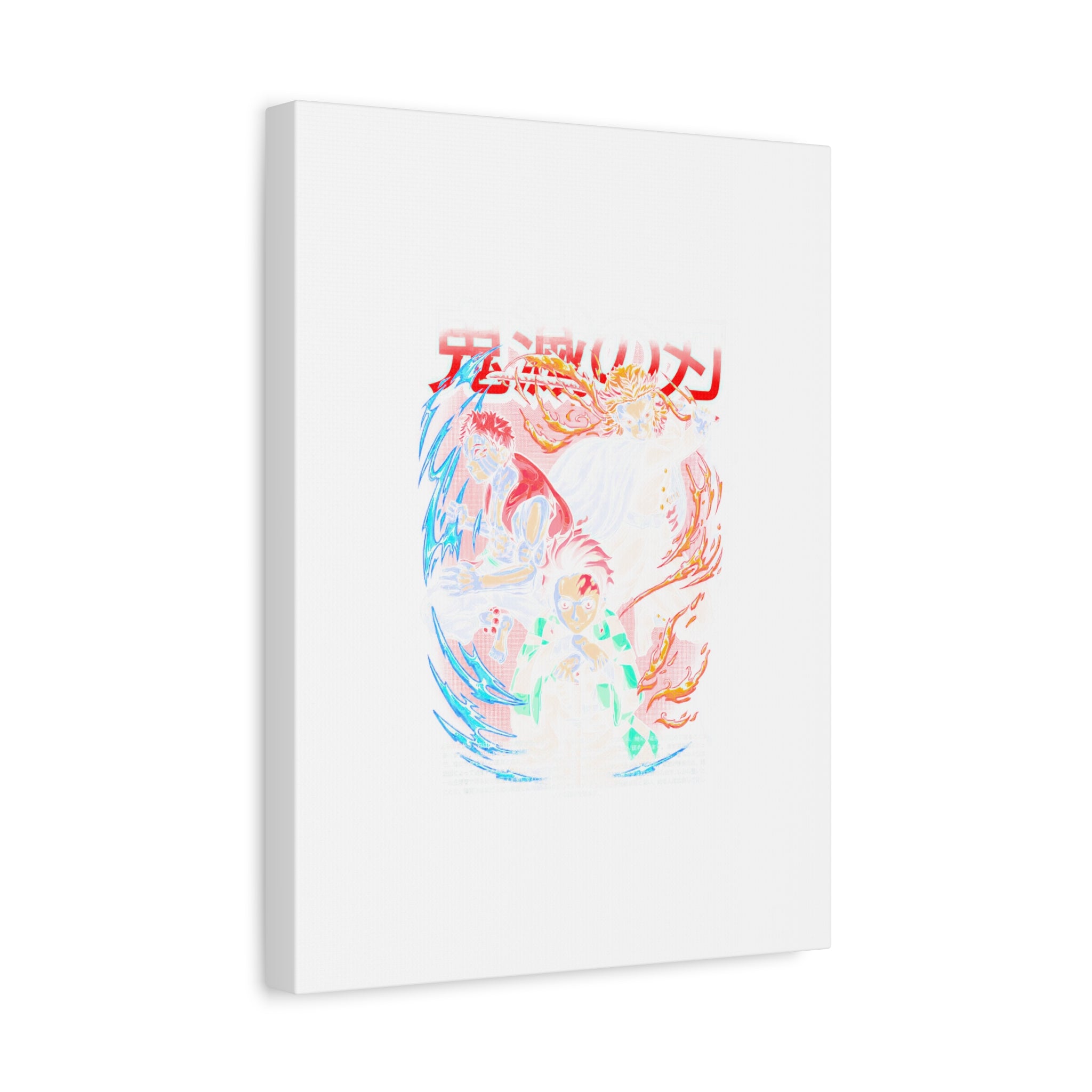 Anime Canvas Wall Art — Demon Slayer Tanjiro & Rengoku Matte Stretched Print