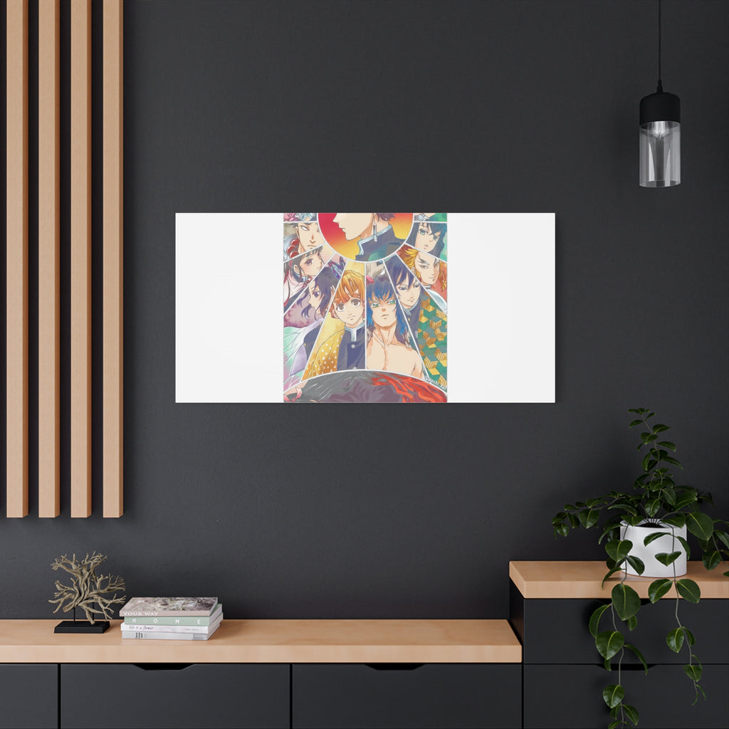 Anime Character Collage Matte Canvas Print - Stretched Wall Art