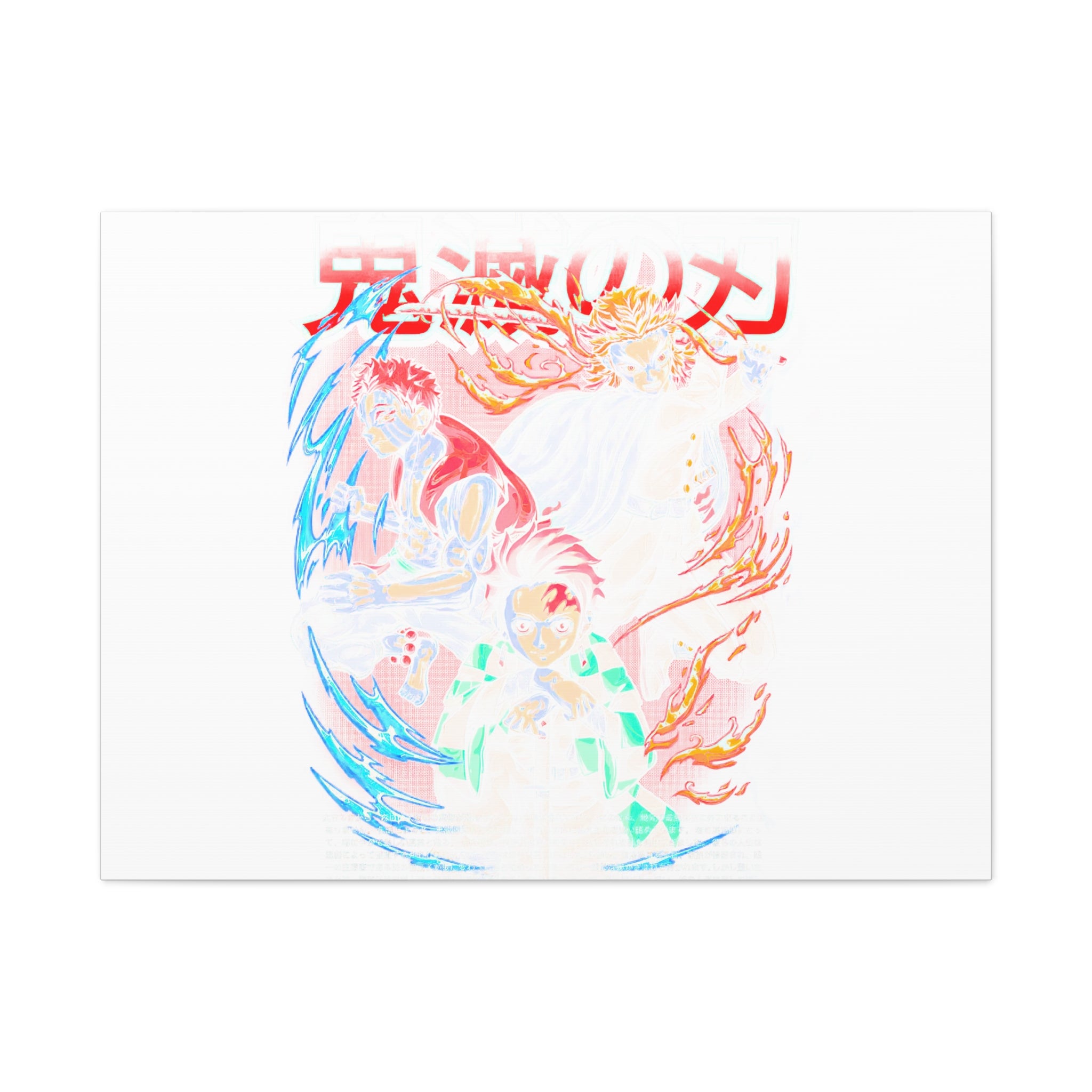 Anime Canvas Wall Art — Demon Slayer Tanjiro & Rengoku Matte Stretched Print