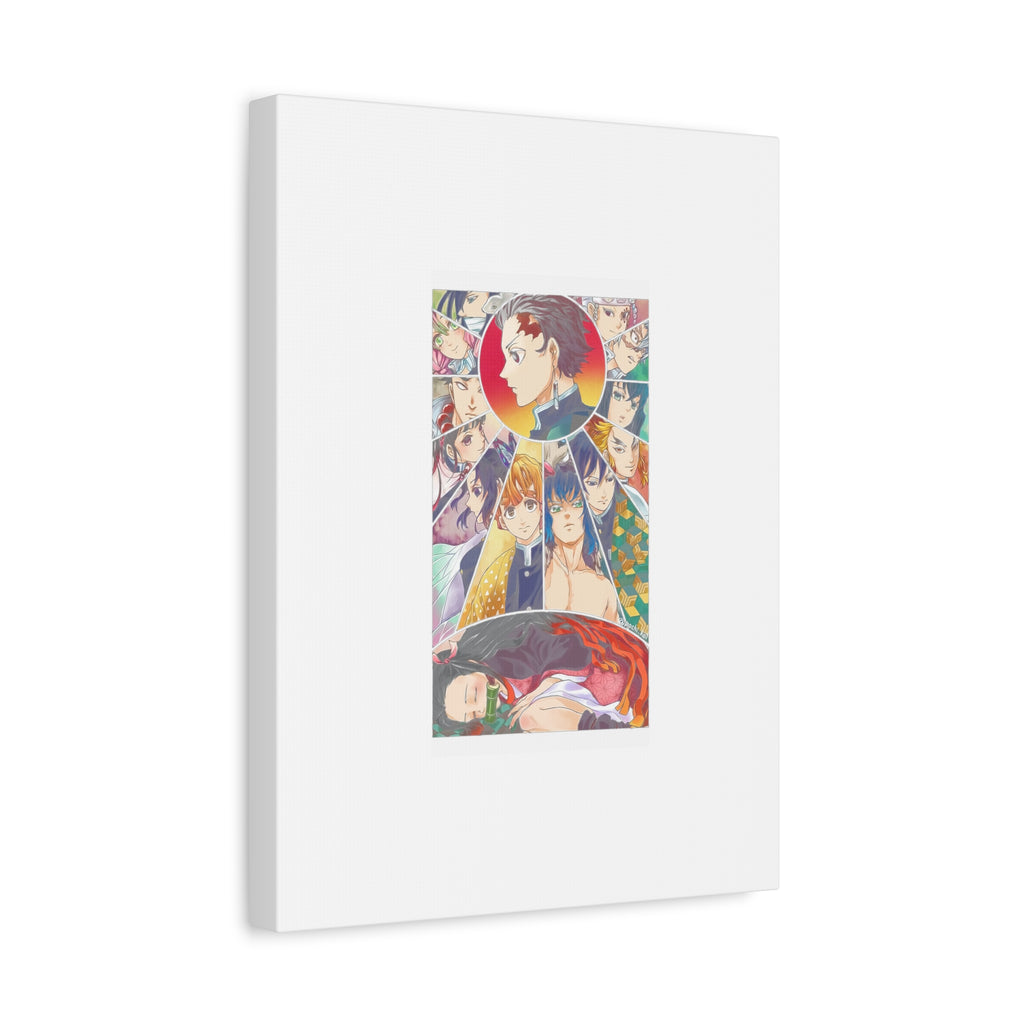 Anime Character Collage Matte Canvas Print - Stretched Wall Art