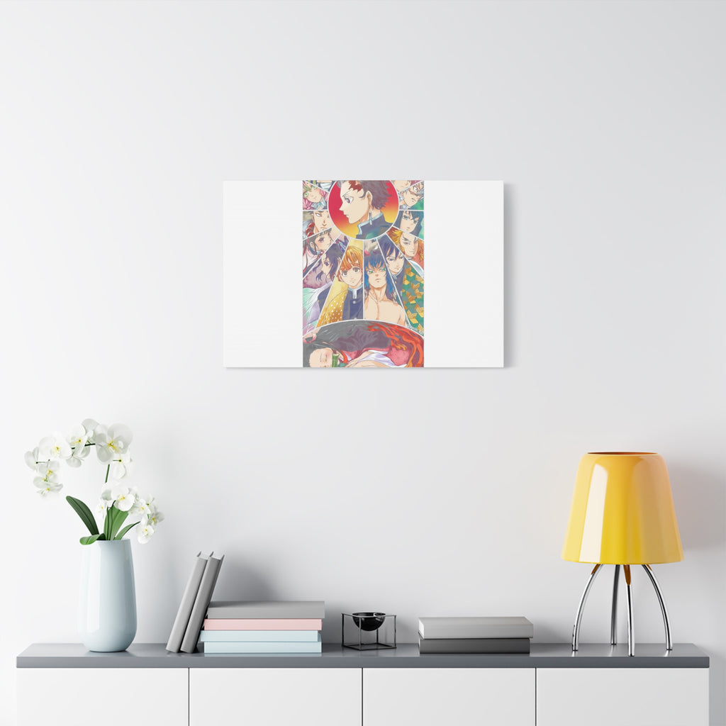 Anime Character Collage Matte Canvas Print - Stretched Wall Art