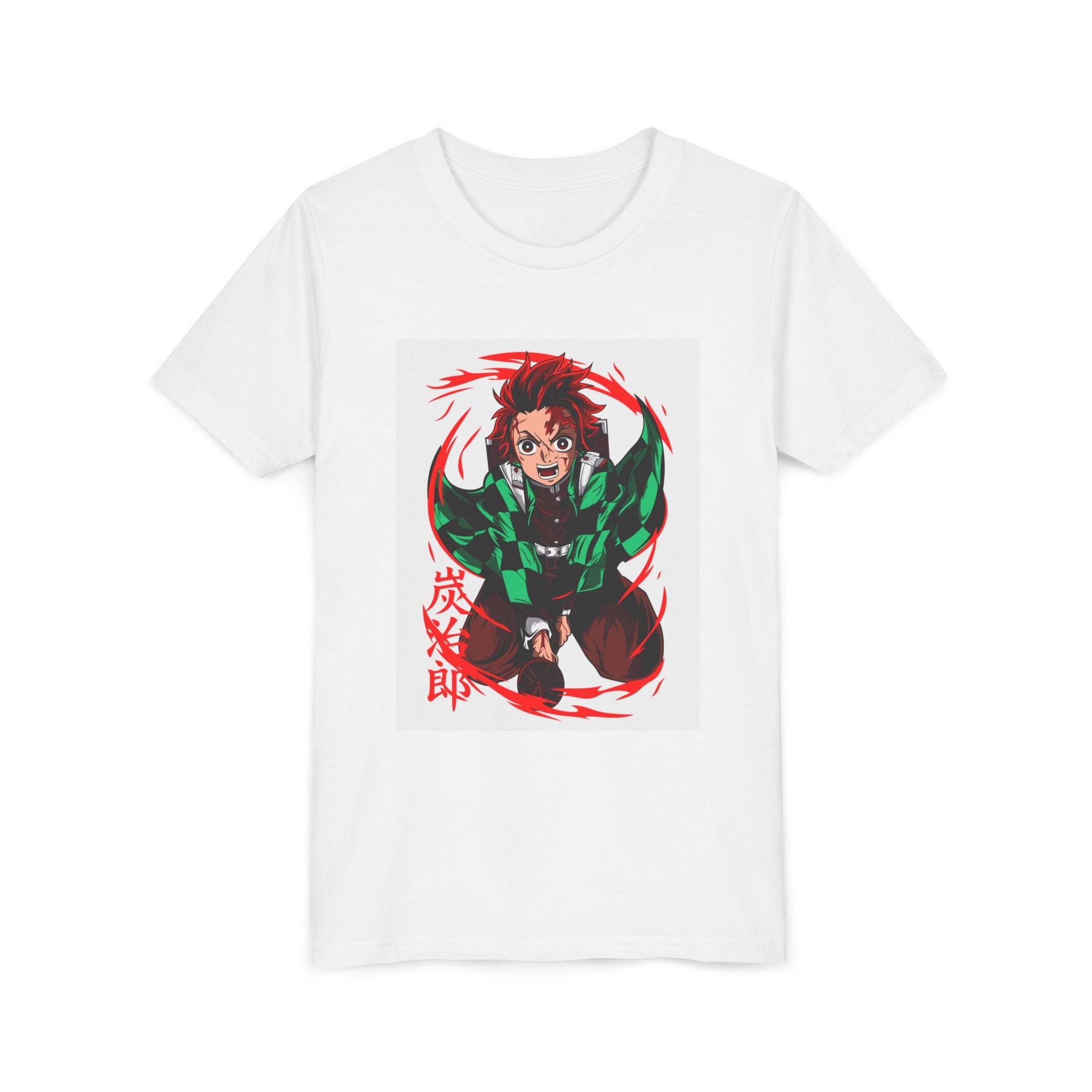 Youth Anime Character Tee — Action Pose Graphic Short Sleeve Shirt