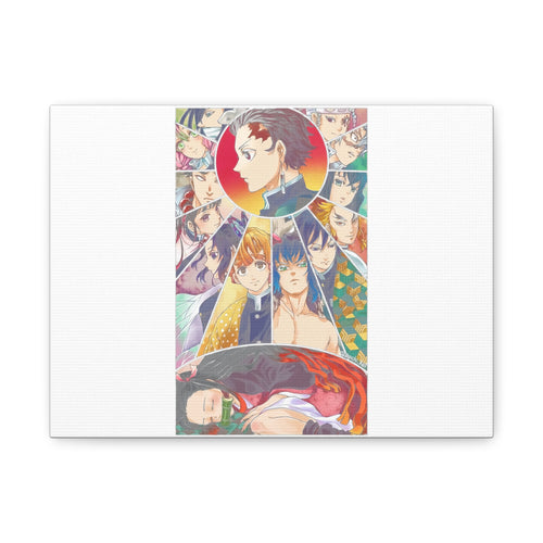 Anime Character Collage Matte Canvas Print - Stretched Wall Art