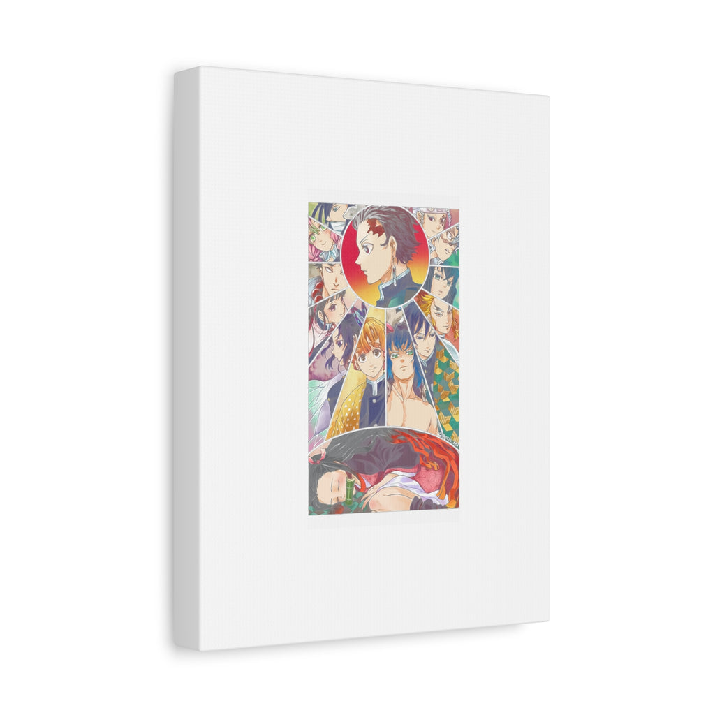 Anime Character Collage Matte Canvas Print - Stretched Wall Art