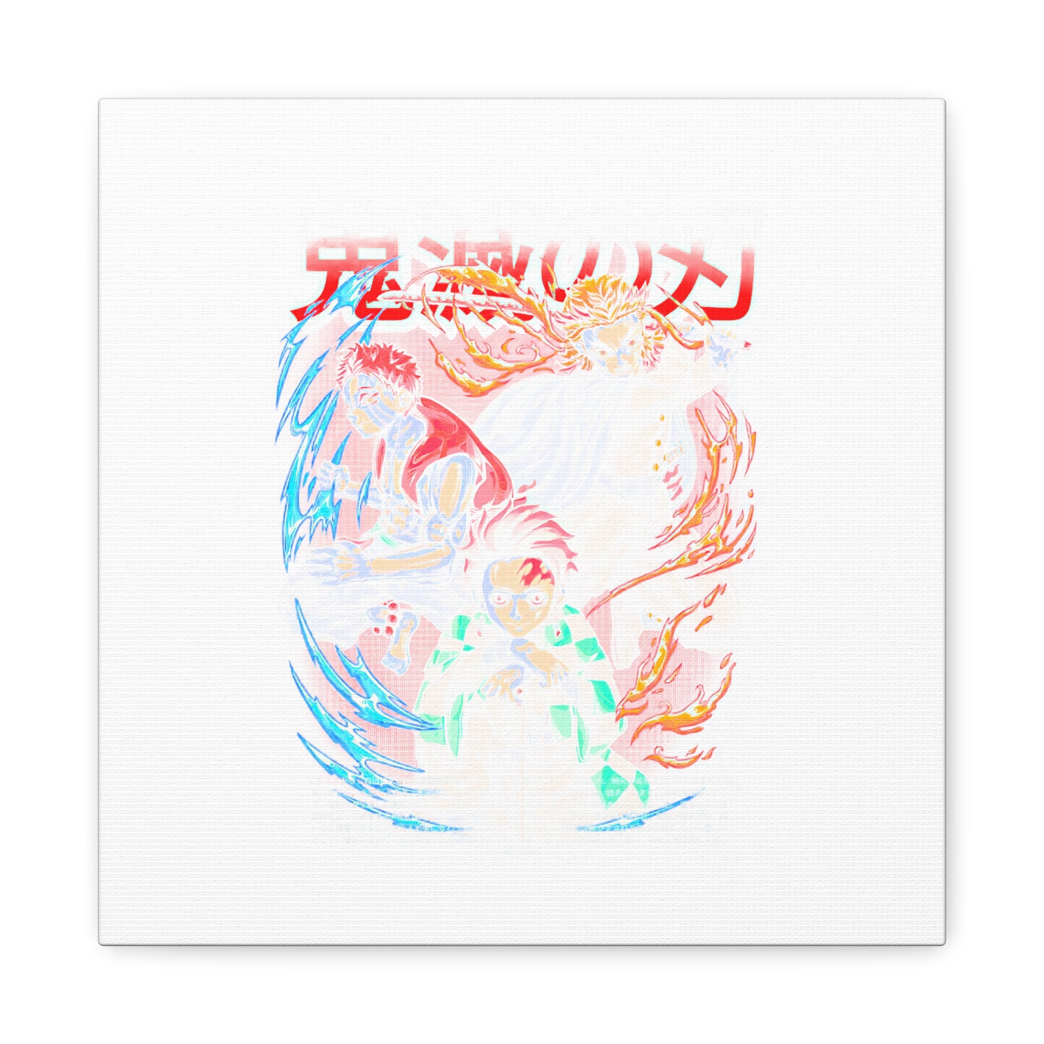 Anime Canvas Wall Art — Demon Slayer Tanjiro & Rengoku Matte Stretched Print