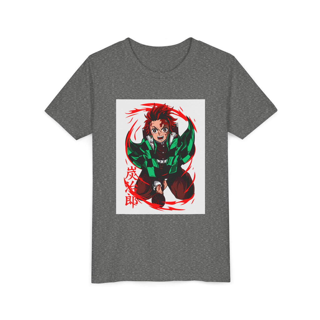 Youth Anime Character Tee — Action Pose Graphic Short Sleeve Shirt