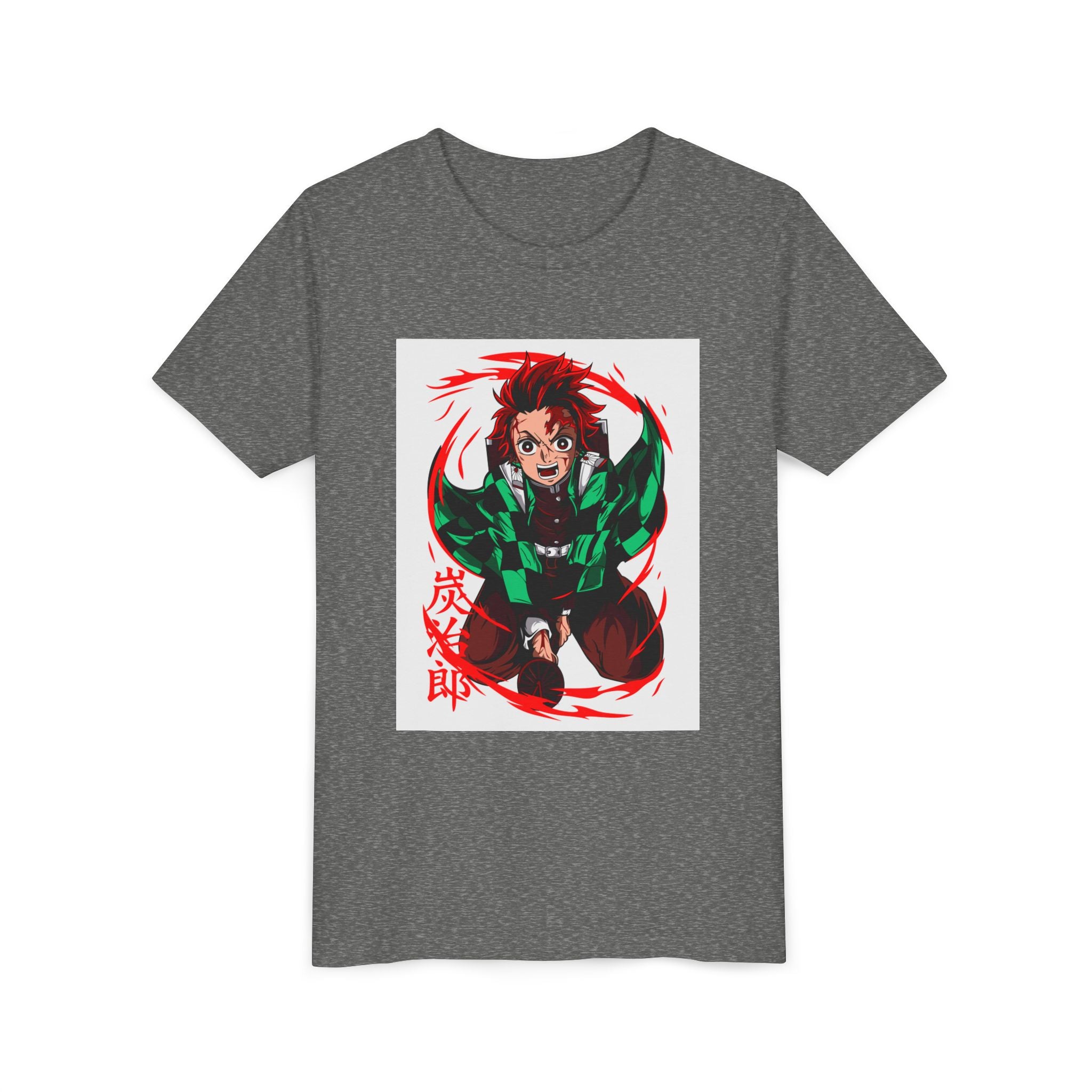 Youth Anime Character Tee — Action Pose Graphic Short Sleeve Shirt