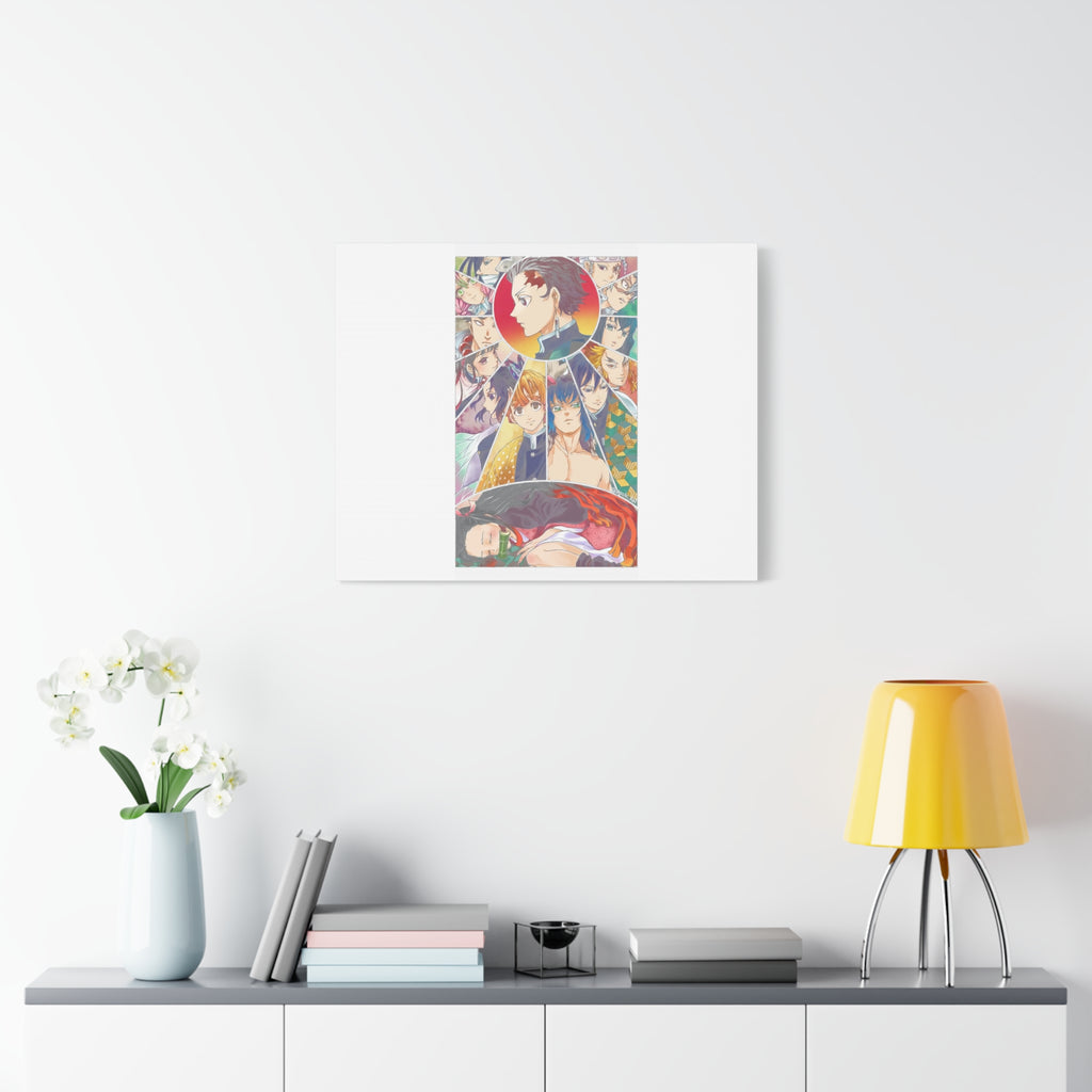 Anime Character Collage Matte Canvas Print - Stretched Wall Art
