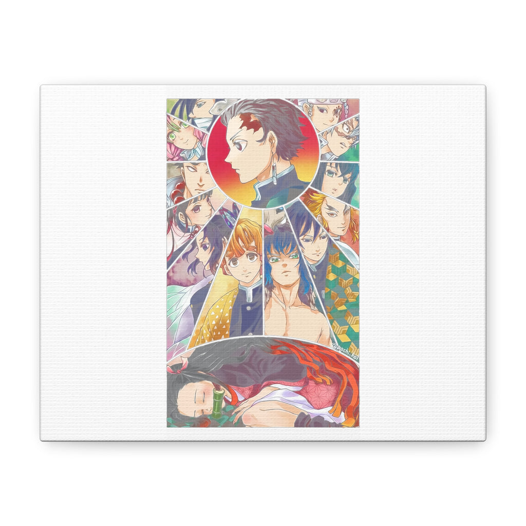 Anime Character Collage Matte Canvas Print - Stretched Wall Art