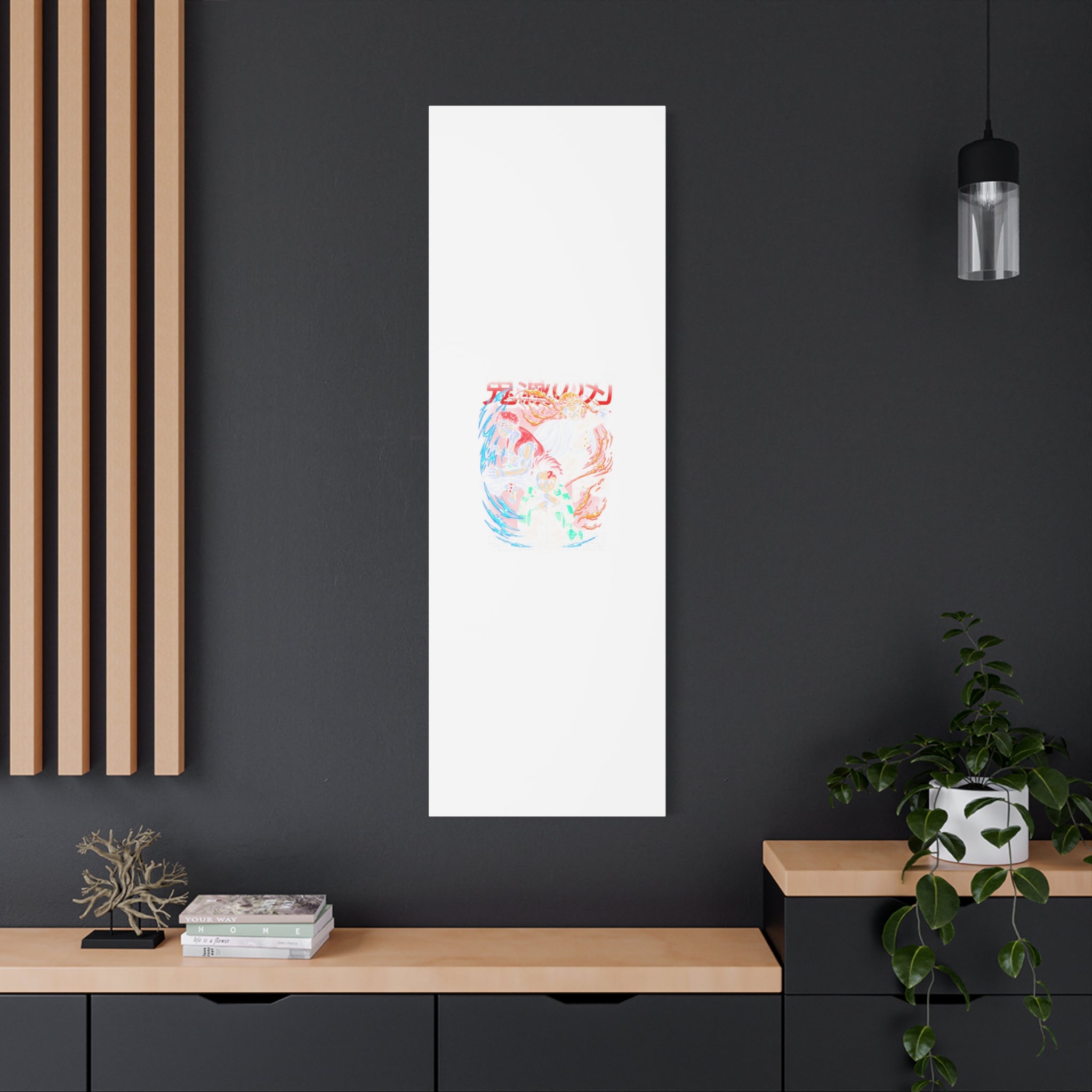 Anime Canvas Wall Art — Demon Slayer Tanjiro & Rengoku Matte Stretched Print