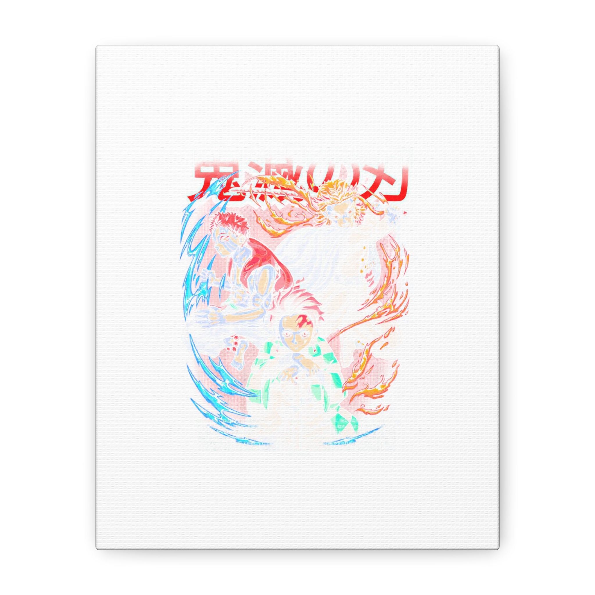Anime Canvas Wall Art — Demon Slayer Tanjiro & Rengoku Matte Stretched Print