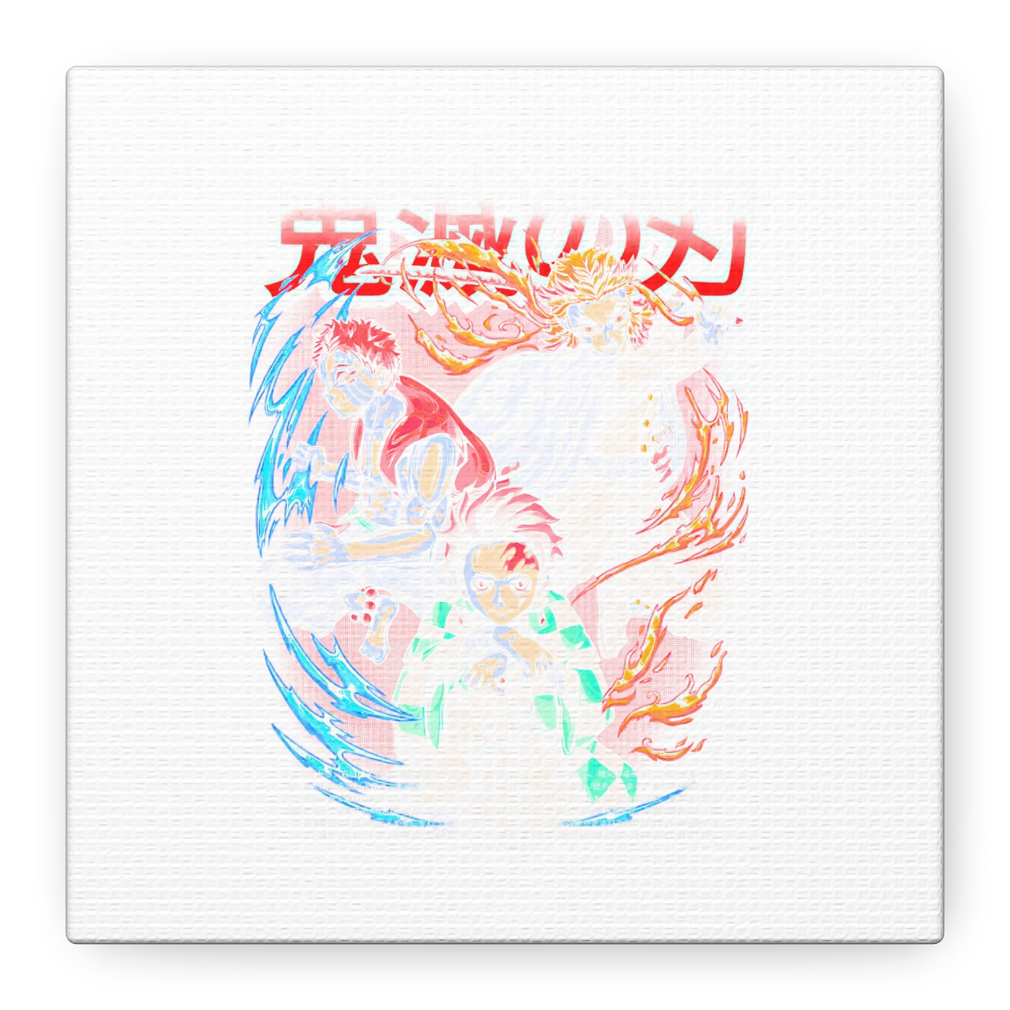 Anime Canvas Wall Art — Demon Slayer Tanjiro & Rengoku Matte Stretched Print