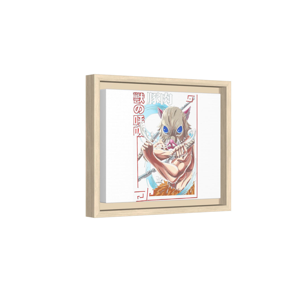 Demon Mask Anime Canvas Print — Inosuke Framed Matte Wall Art