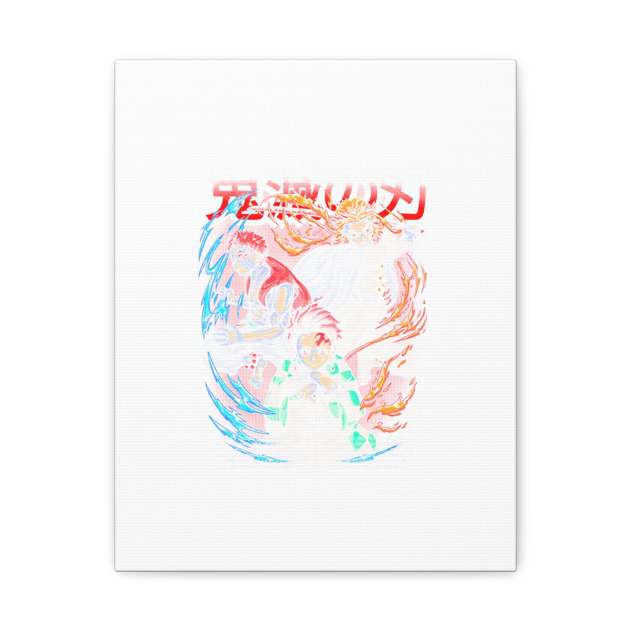 Anime Canvas Wall Art — Demon Slayer Tanjiro & Rengoku Matte Stretched Print