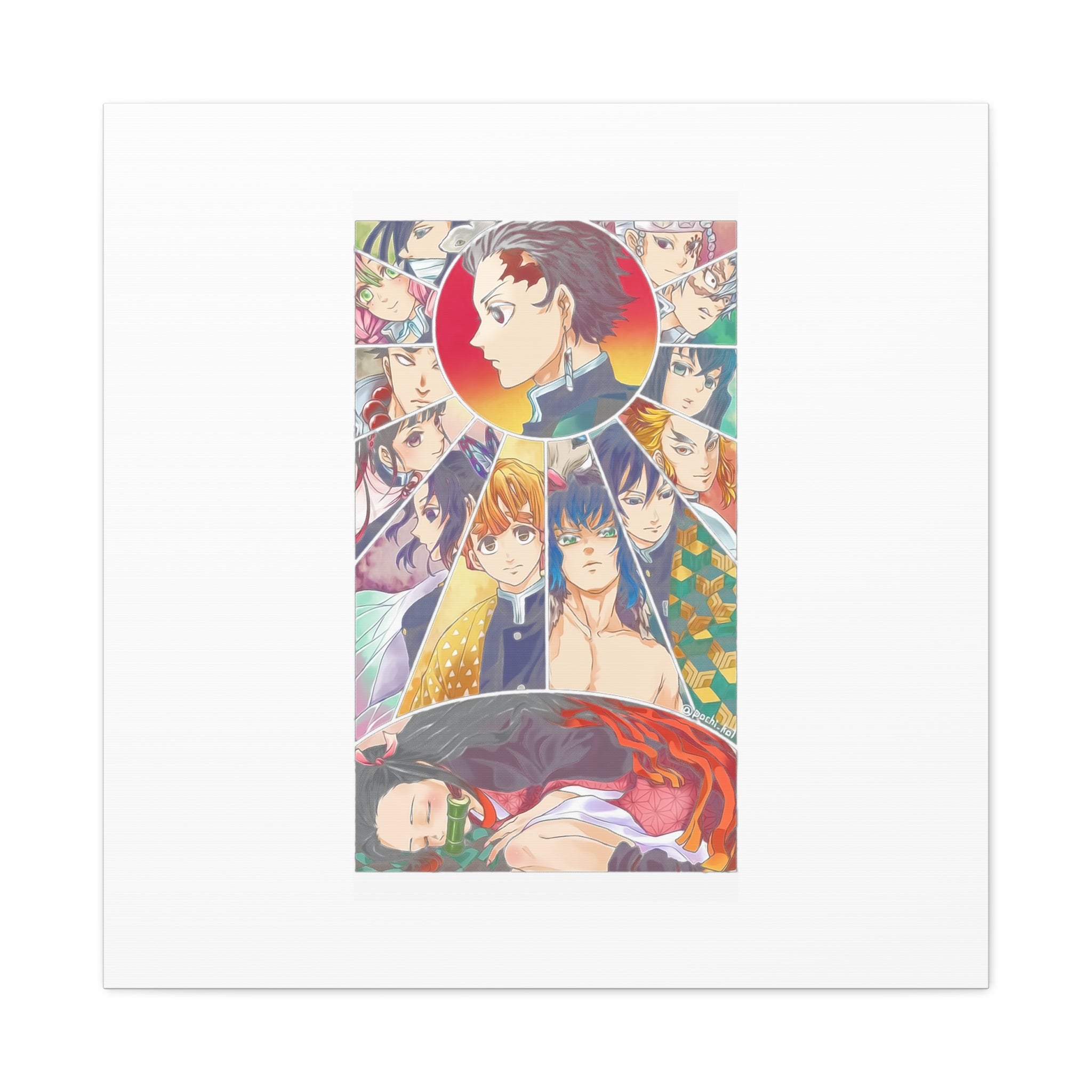 Anime Character Collage Matte Canvas Print - Stretched Wall Art