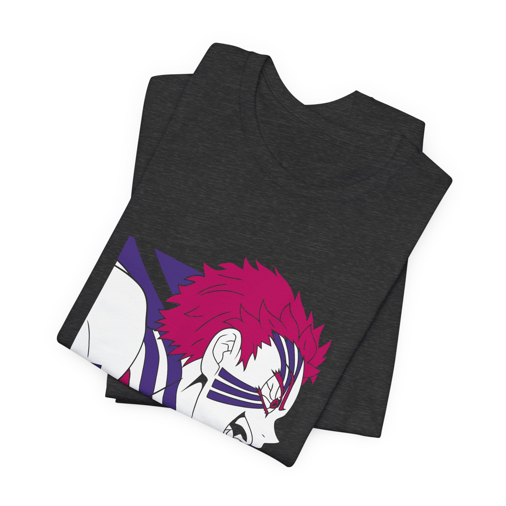 Anime Tiger Face T‑Shirt — Stylized Red & Purple Graphic Tee