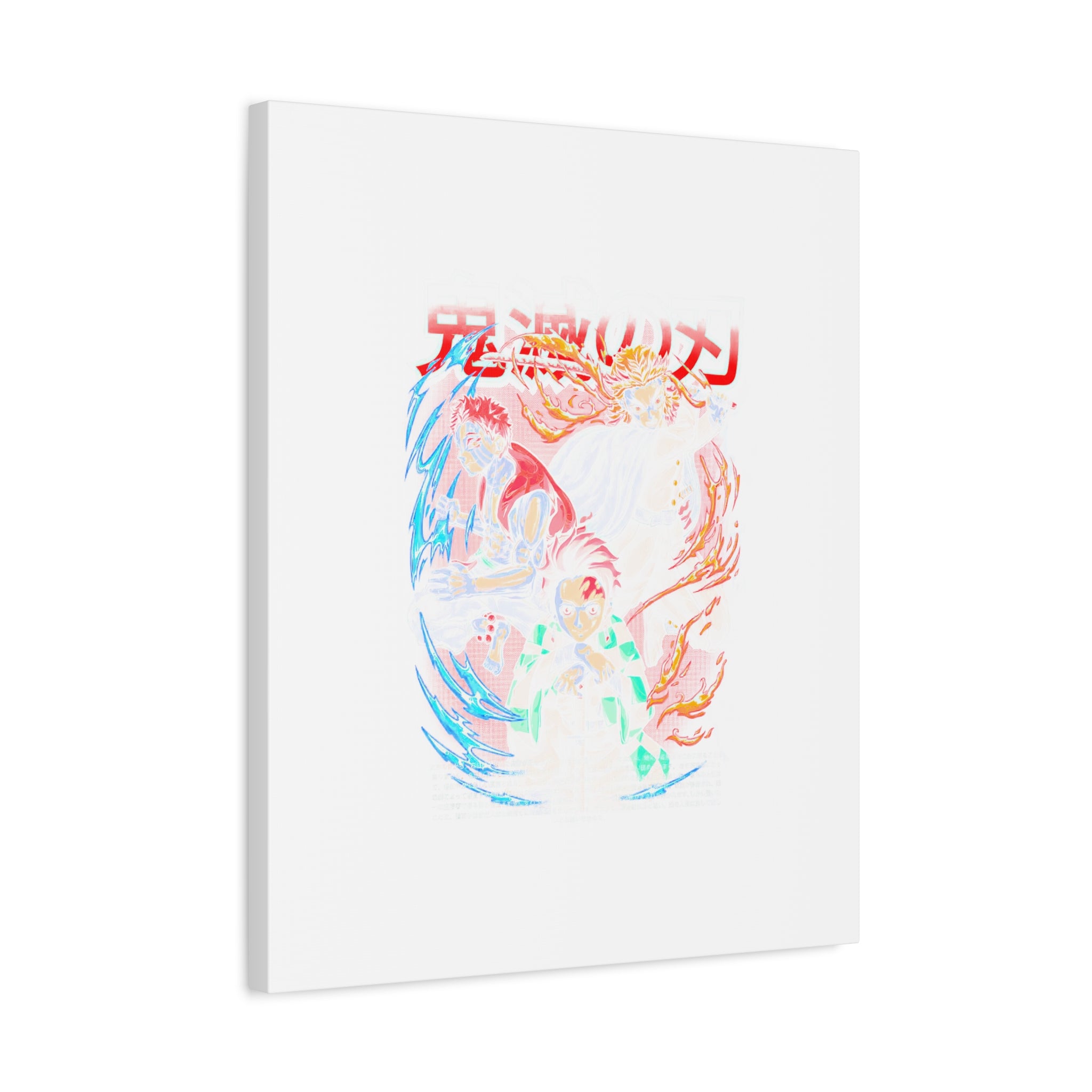 Anime Canvas Wall Art — Demon Slayer Tanjiro & Rengoku Matte Stretched Print