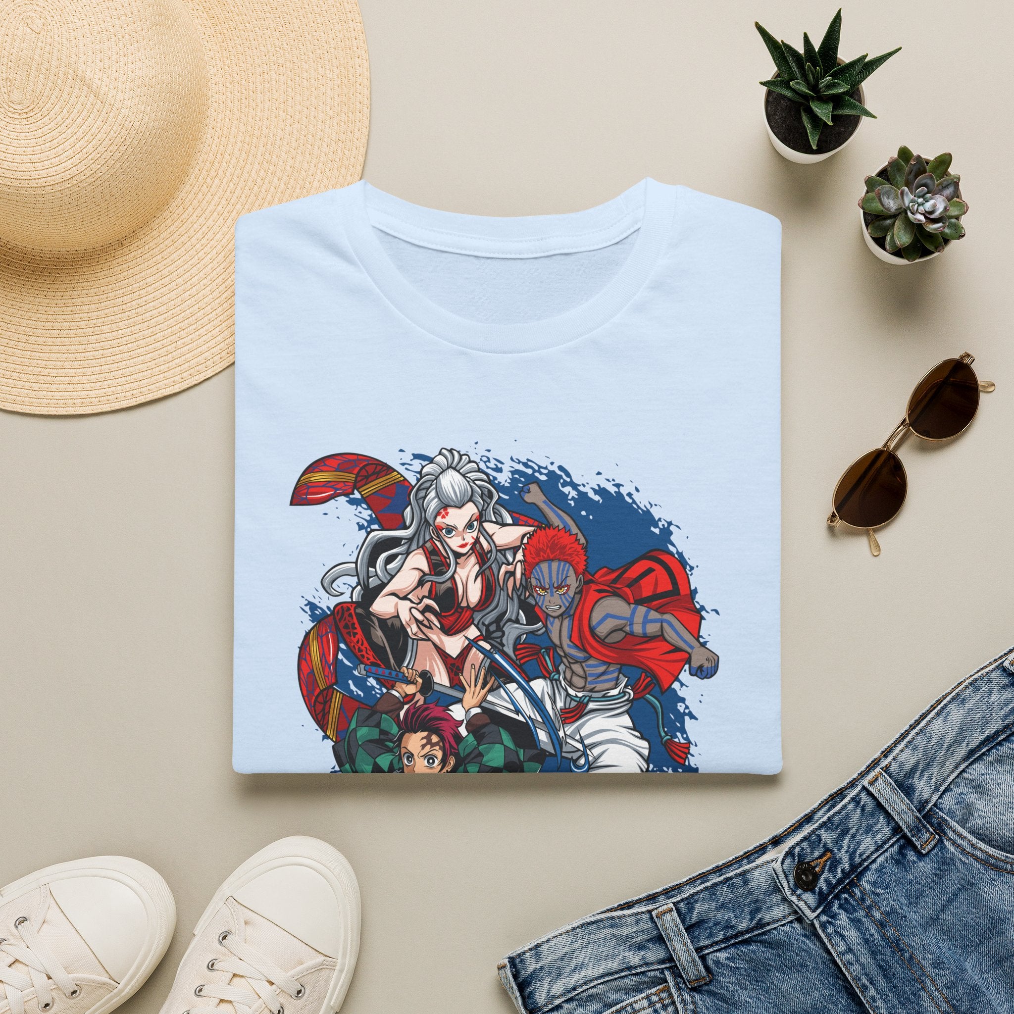 Anime Crew Graphic T-Shirt — Samurai & Fighters Illustration