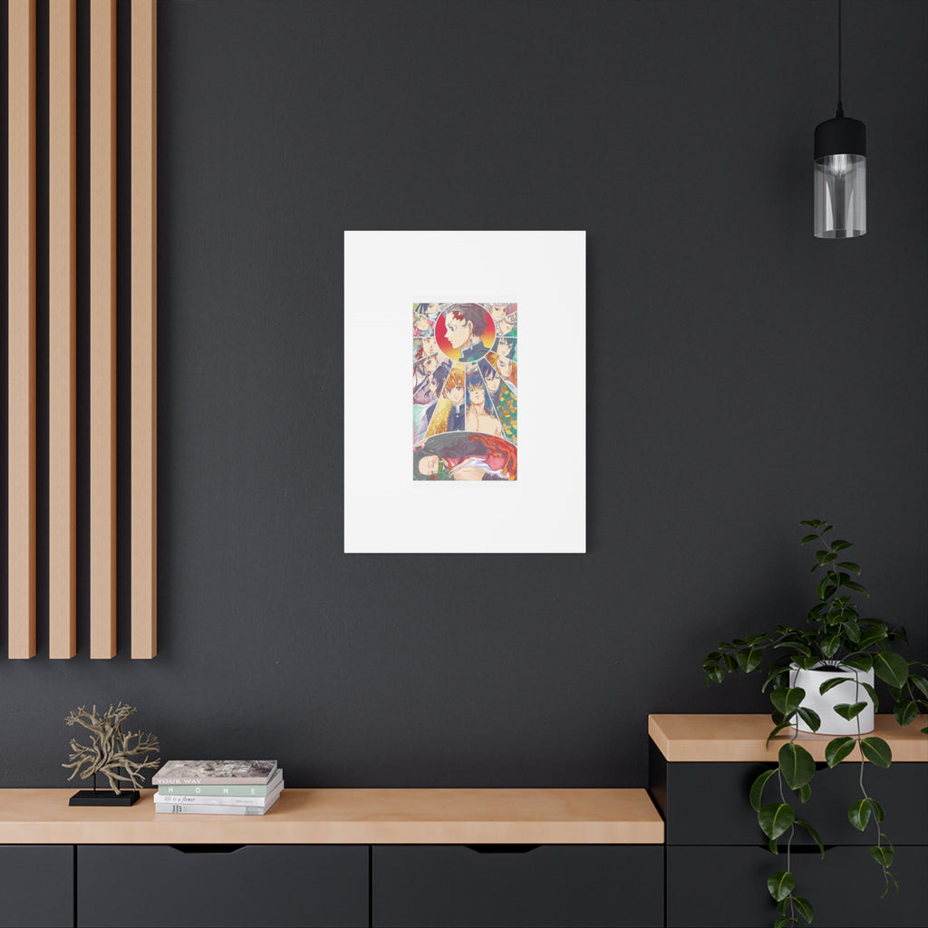Anime Character Collage Matte Canvas Print - Stretched Wall Art