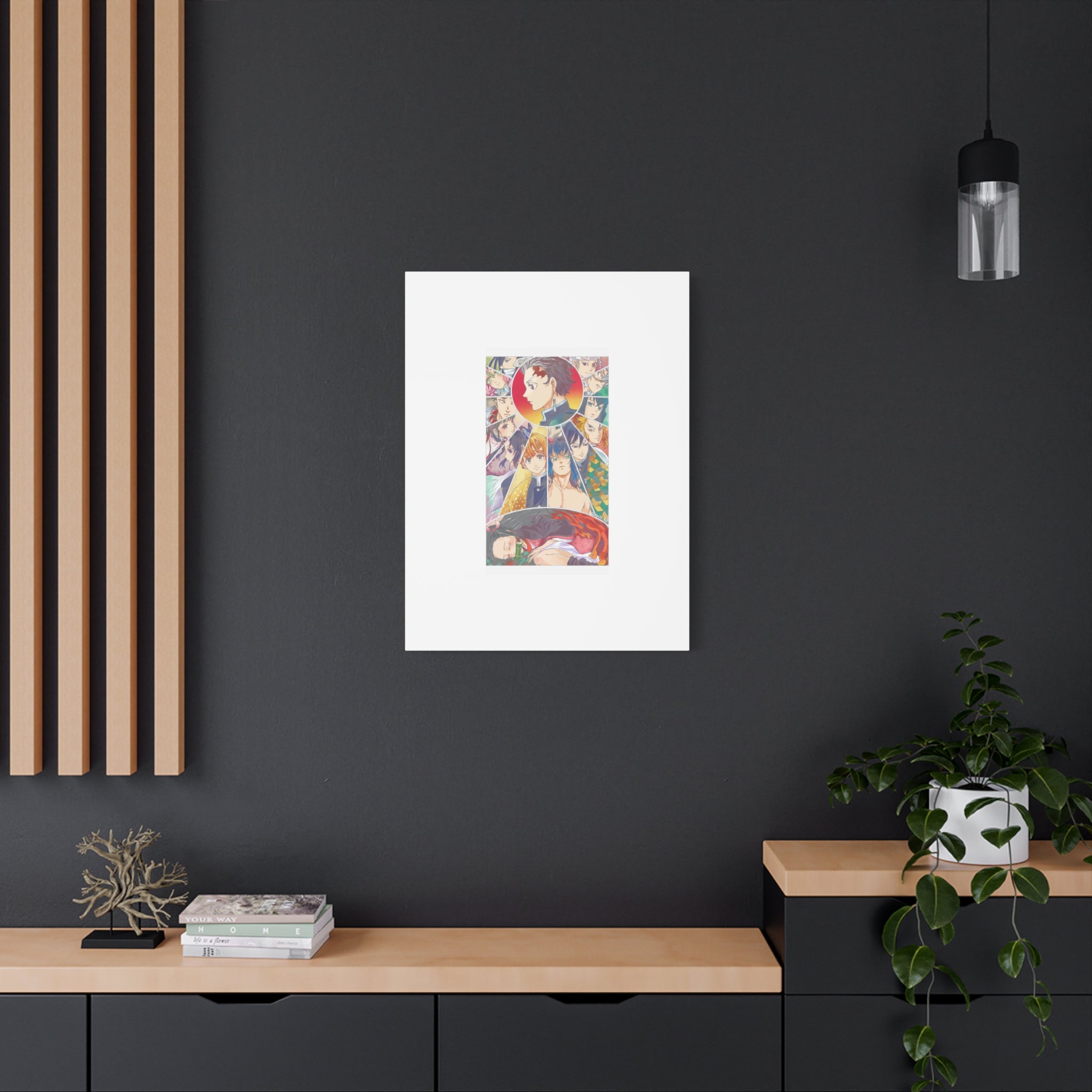 Anime Character Collage Matte Canvas Print - Stretched Wall Art