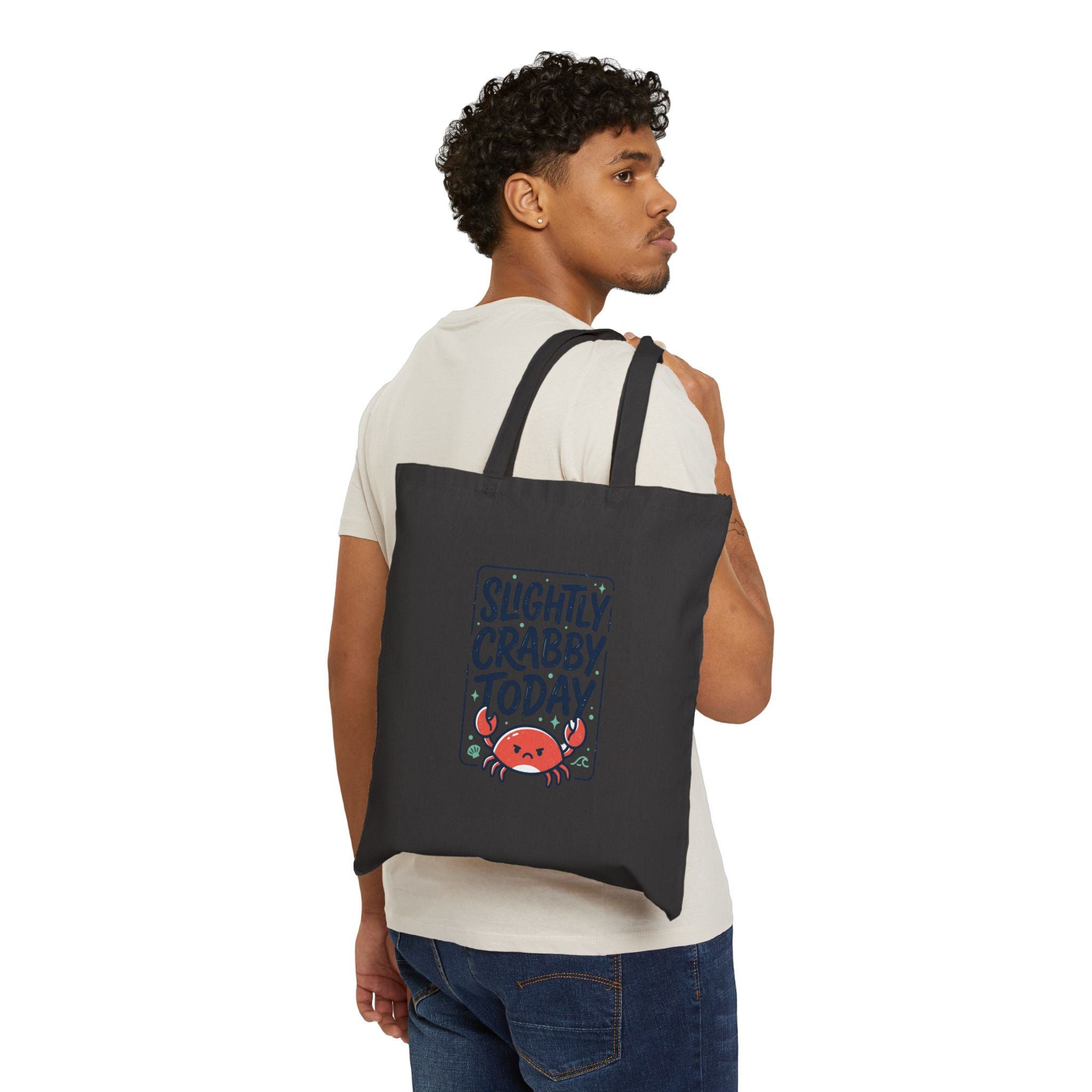Slightly Crabby Today Tote | Cute Crab Mood Humor, Coastal Summer Canvas