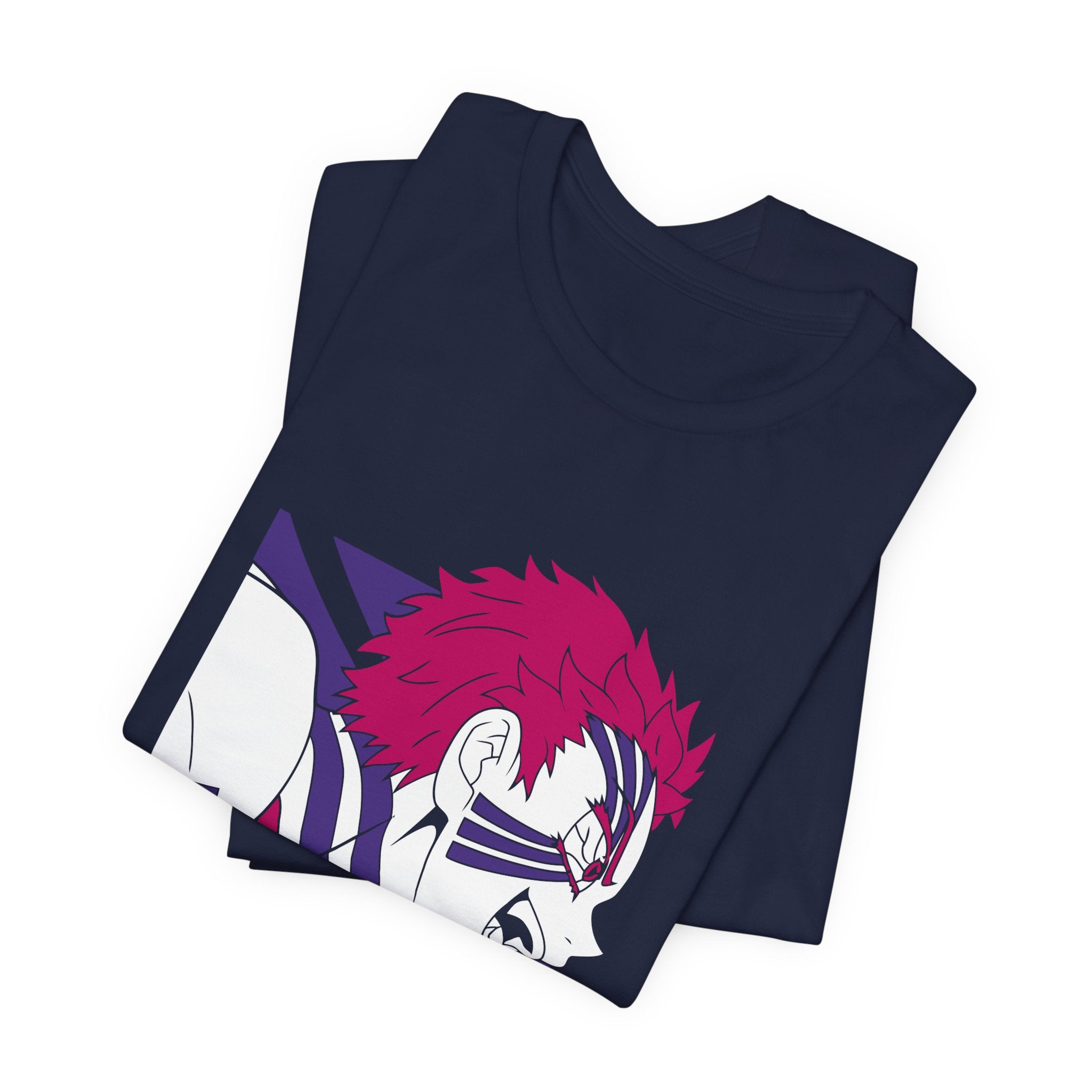 Anime Tiger Face T‑Shirt — Stylized Red & Purple Graphic Tee