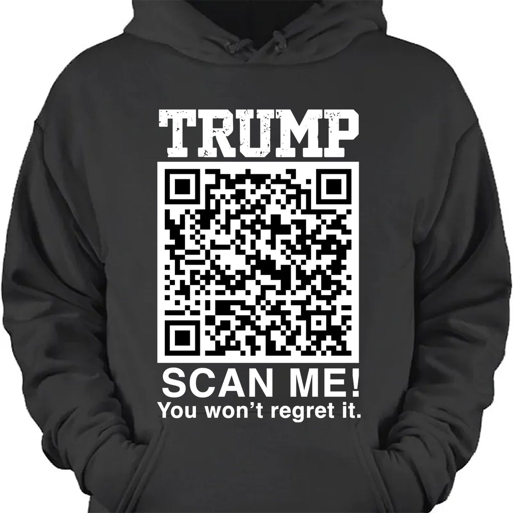 QR President Trump Dance Shirt, Scan Me You Won't Regret, Funny Qr Scan me, 45/47 Trump Dancing Code Shirt Dark 681887 - GOP