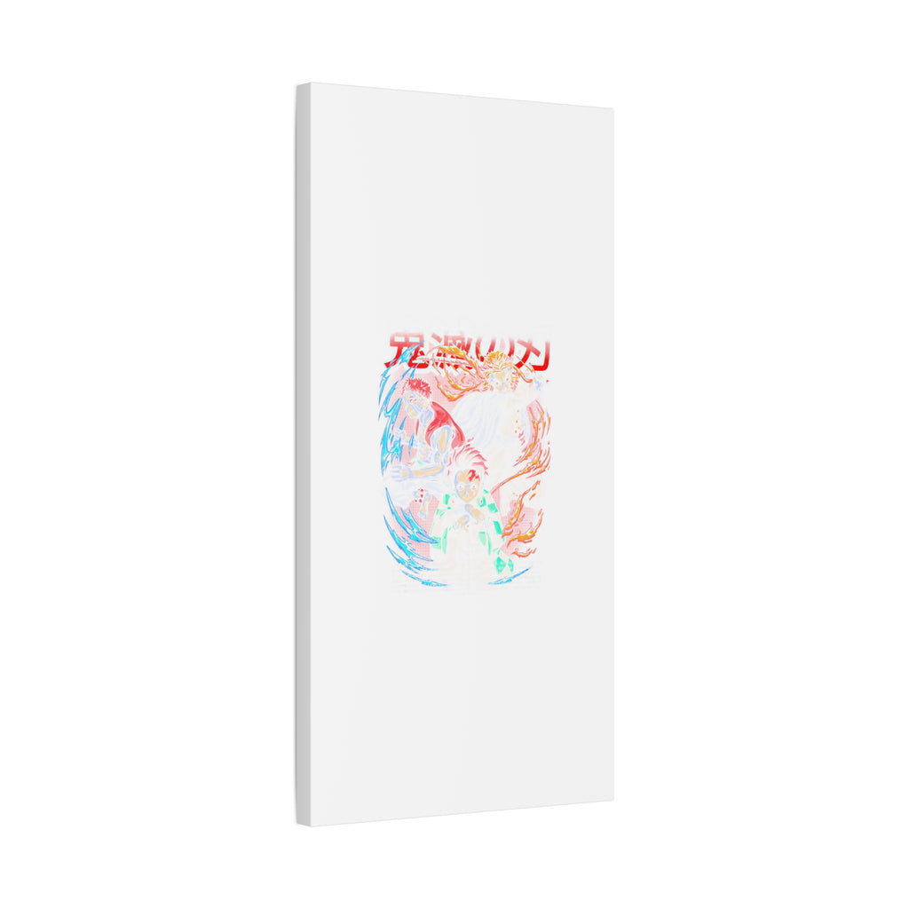 Anime Canvas Wall Art — Demon Slayer Tanjiro & Rengoku Matte Stretched Print
