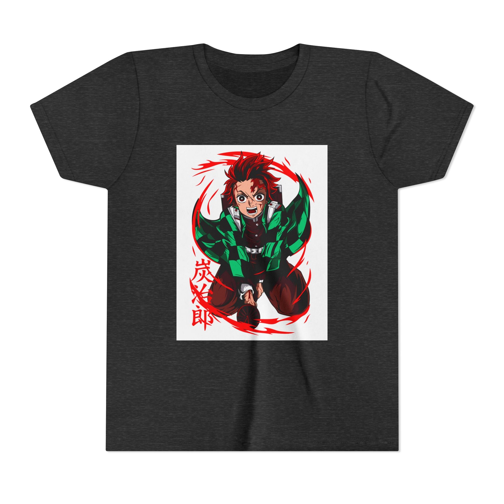 Youth Anime Character Tee — Action Pose Graphic Short Sleeve Shirt