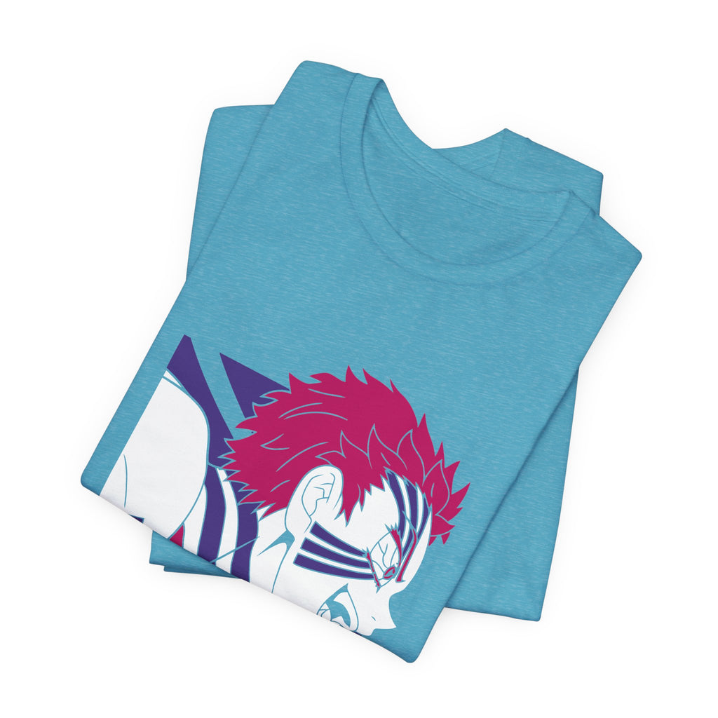 Anime Tiger Face T‑Shirt — Stylized Red & Purple Graphic Tee