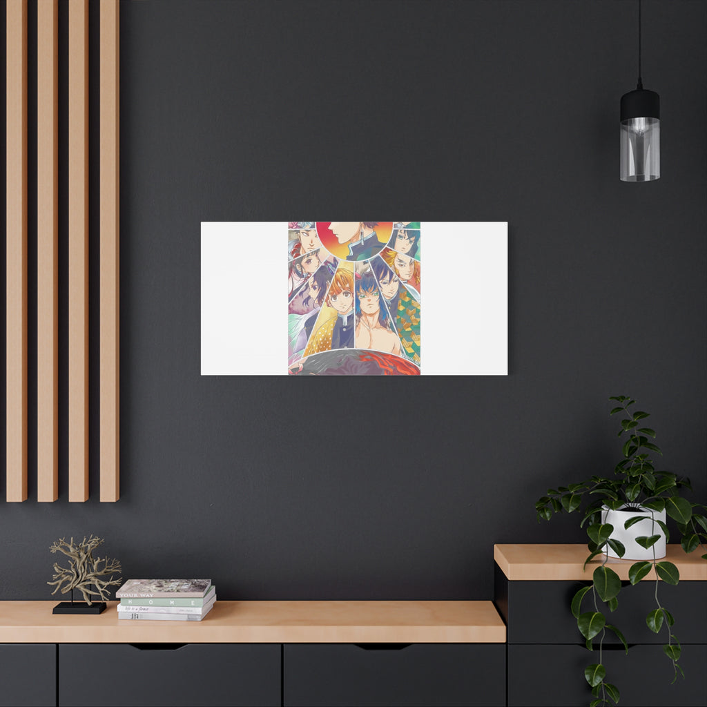 Anime Character Collage Matte Canvas Print - Stretched Wall Art