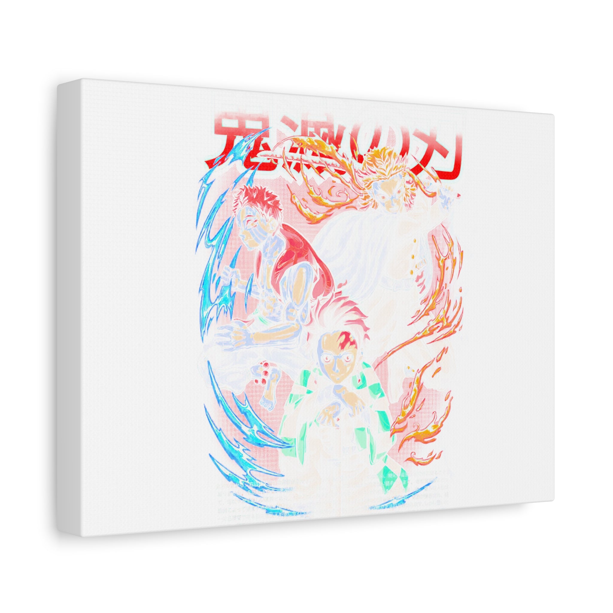 Anime Canvas Wall Art — Demon Slayer Tanjiro & Rengoku Matte Stretched Print