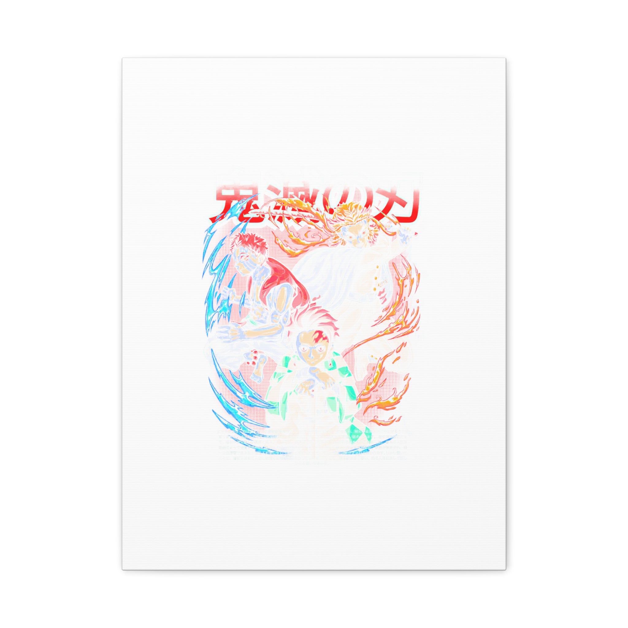 Anime Canvas Wall Art — Demon Slayer Tanjiro & Rengoku Matte Stretched Print